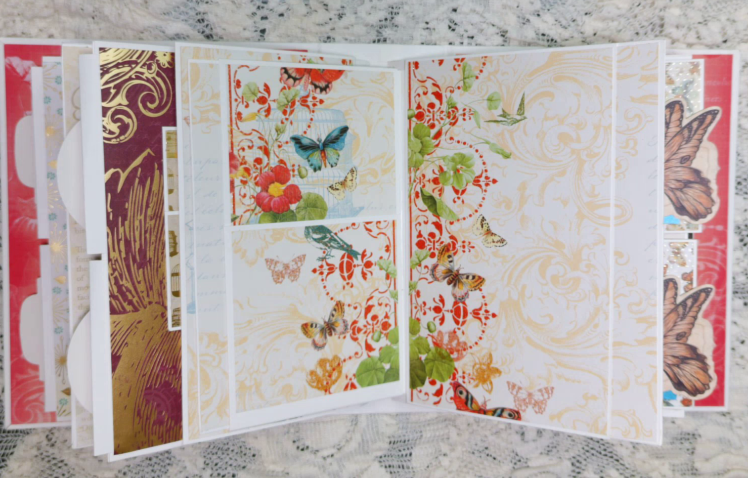 Butterfly Scrapbook Mini Album | Botanical Ephemera Album | Nature-Inspired Memory Book