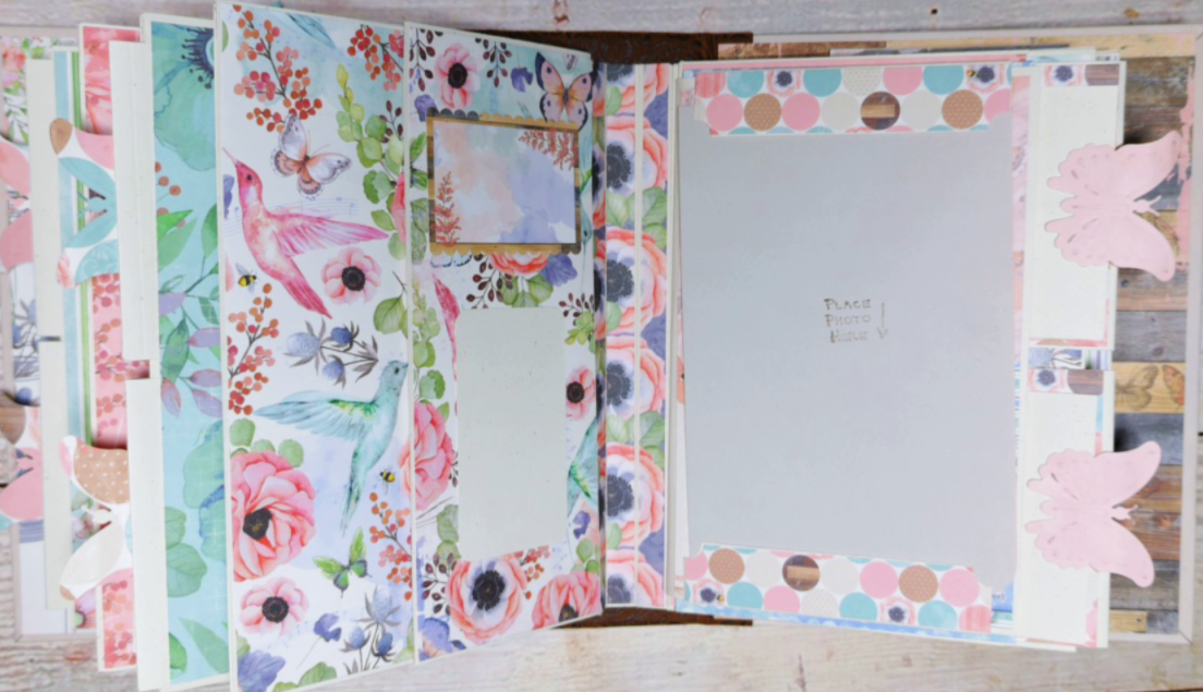 Baby Girl Photo Album | Handmade Memory Book for New Mom | Pink Butterfly Scrapbook