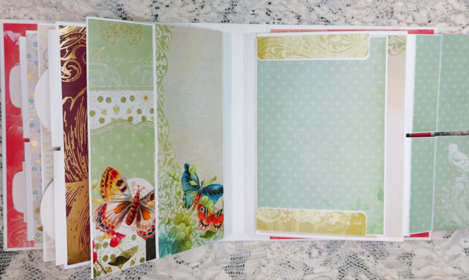 Butterfly Scrapbook Mini Album | Botanical Ephemera Album | Nature-Inspired Memory Book