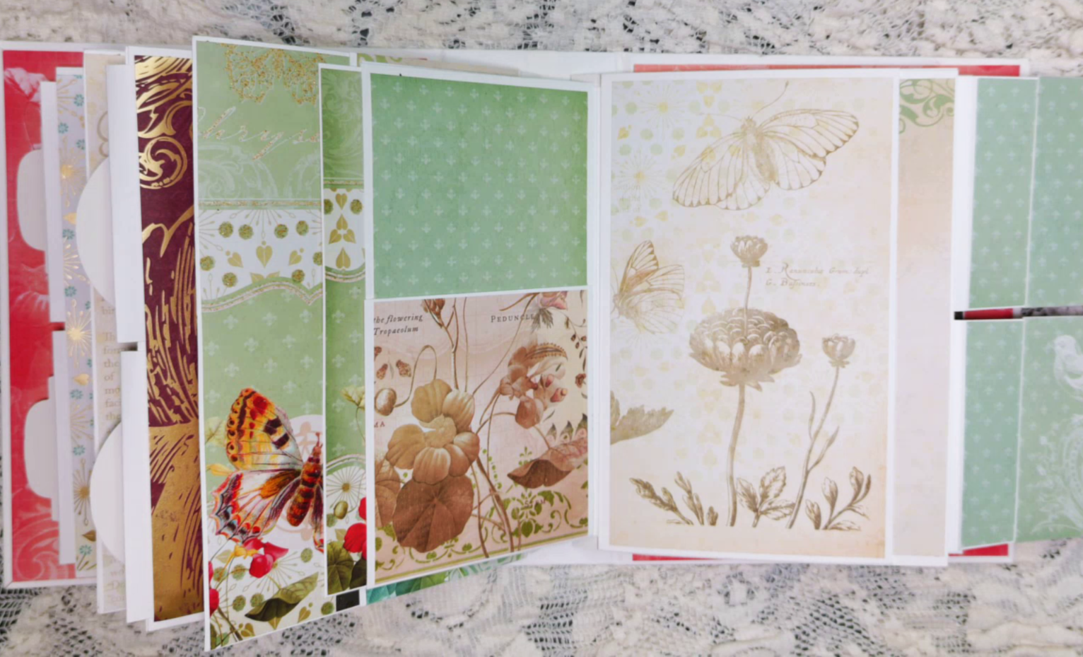 Butterfly Scrapbook Mini Album | Botanical Ephemera Album | Nature-Inspired Memory Book