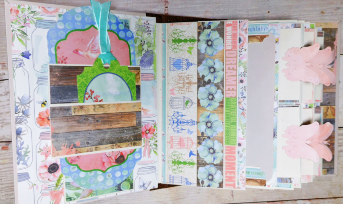 Baby Girl Photo Album | Handmade Memory Book for New Mom | Pink Butterfly Scrapbook