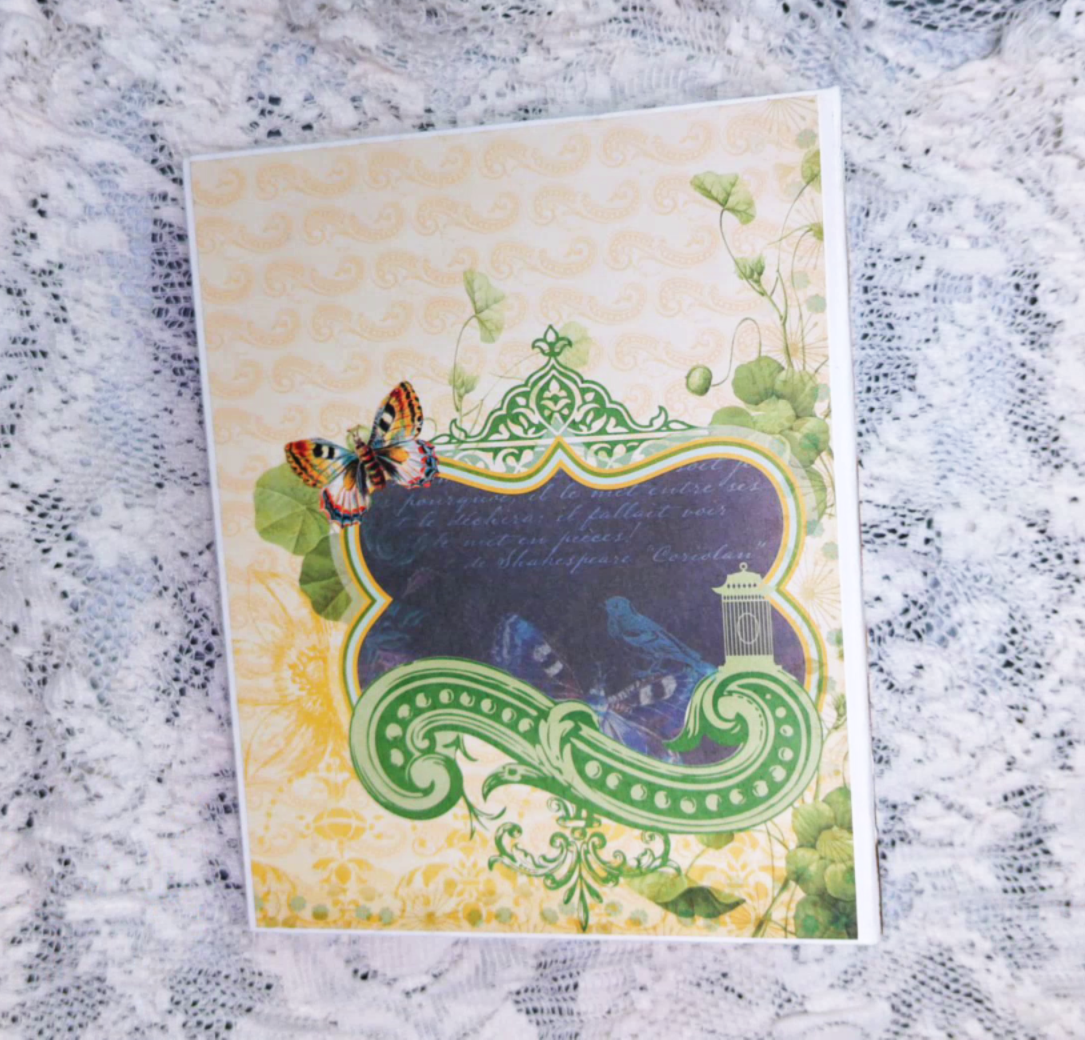 Butterfly Scrapbook Mini Album | Botanical Ephemera Album | Nature-Inspired Memory Book
