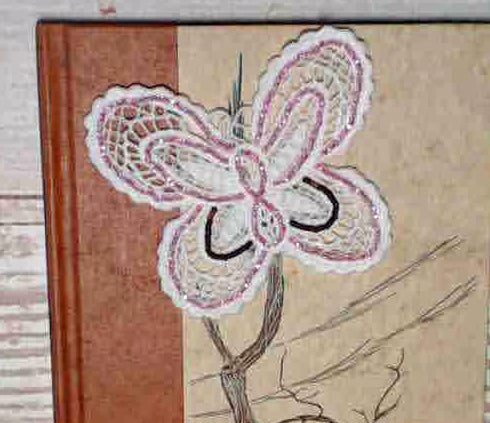 Hand Beaded White Lace Butterfly and Doily Appliques - set of 4