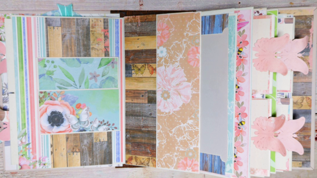 Baby Girl Photo Album | Handmade Memory Book for New Mom | Pink Butterfly Scrapbook
