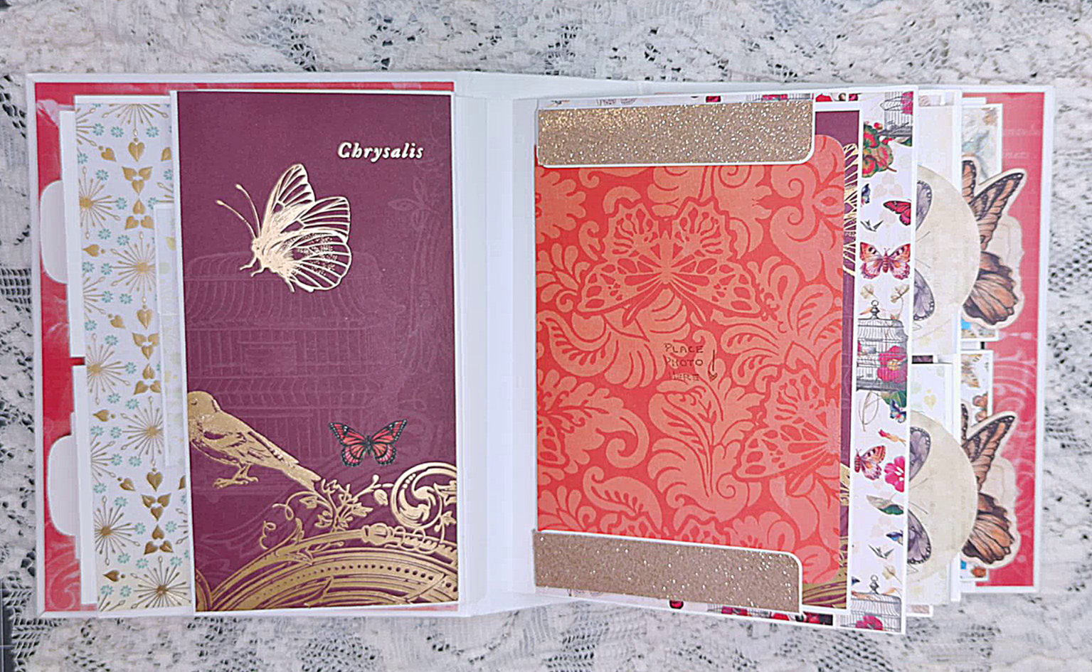 Butterfly Scrapbook Mini Album | Botanical Ephemera Album | Nature-Inspired Memory Book