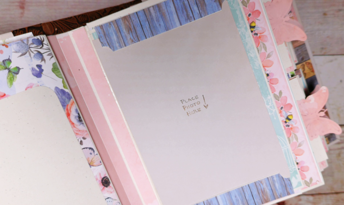 Baby Girl Photo Album | Handmade Memory Book for New Mom | Pink Butterfly Scrapbook