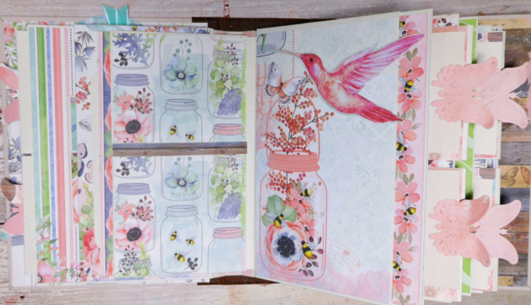 Baby Girl Photo Album | Handmade Memory Book for New Mom | Pink Butterfly Scrapbook