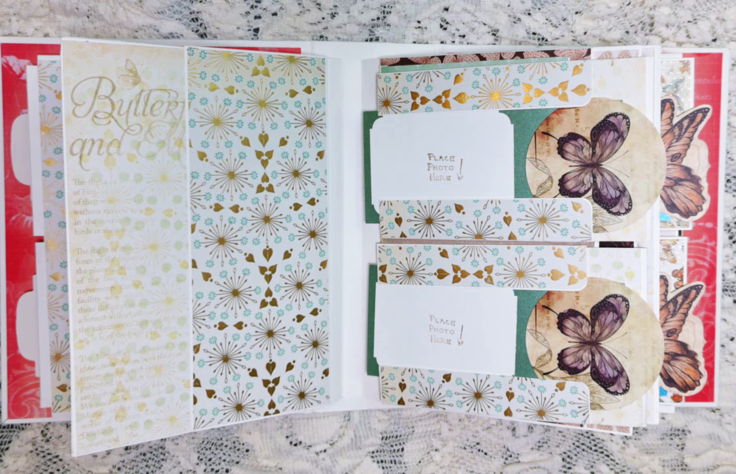 Butterfly Scrapbook Mini Album | Botanical Ephemera Album | Nature-Inspired Memory Book