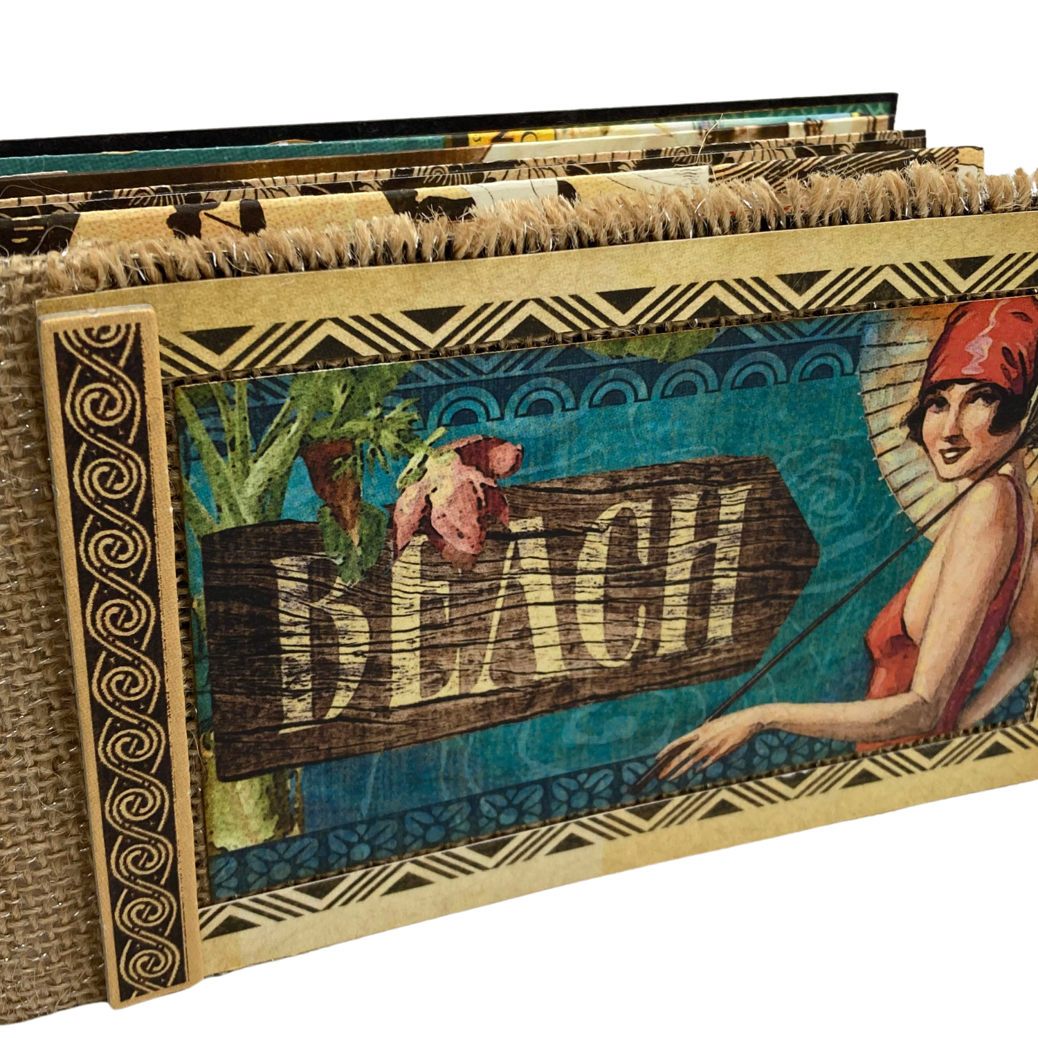 Beach Photo Travel Album, Summer Vacation Mini Album, Vintage Ocean Theme