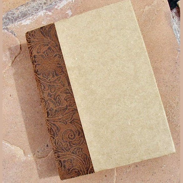 Blank Handmade Mini Album, DIY Scrapbook, Photo Album, Craft Kit, Faux Leather Spine - You Decorate it