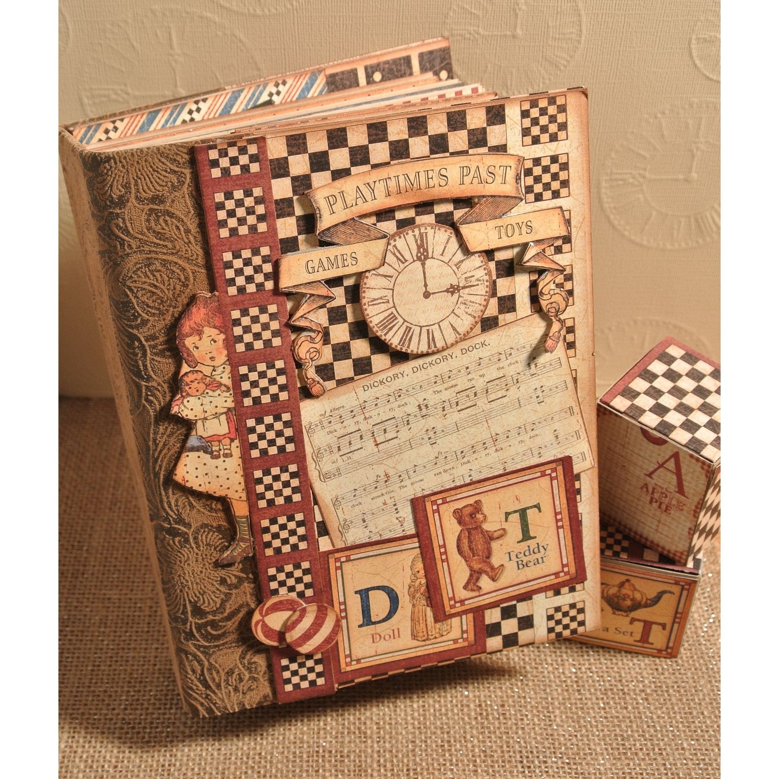 Blank Handmade Mini Album, DIY Scrapbook, Photo Album, Craft Kit, Faux Leather Spine - You Decorate it