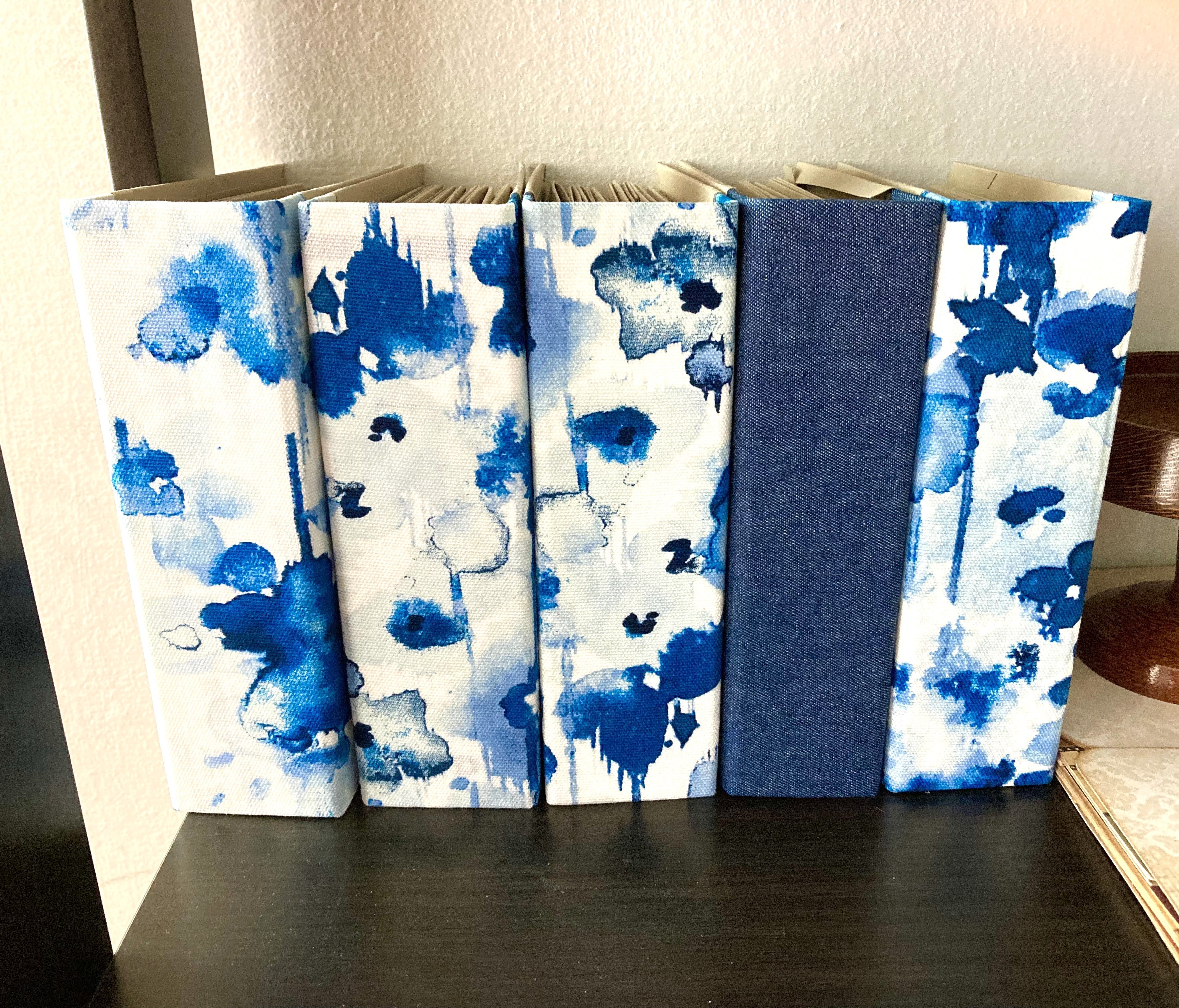 Blank Mini Album, Handmade, Blue Watercolor Fabric Spine, DIY Scrapbook - You Decorate it, SHIPS FAST!