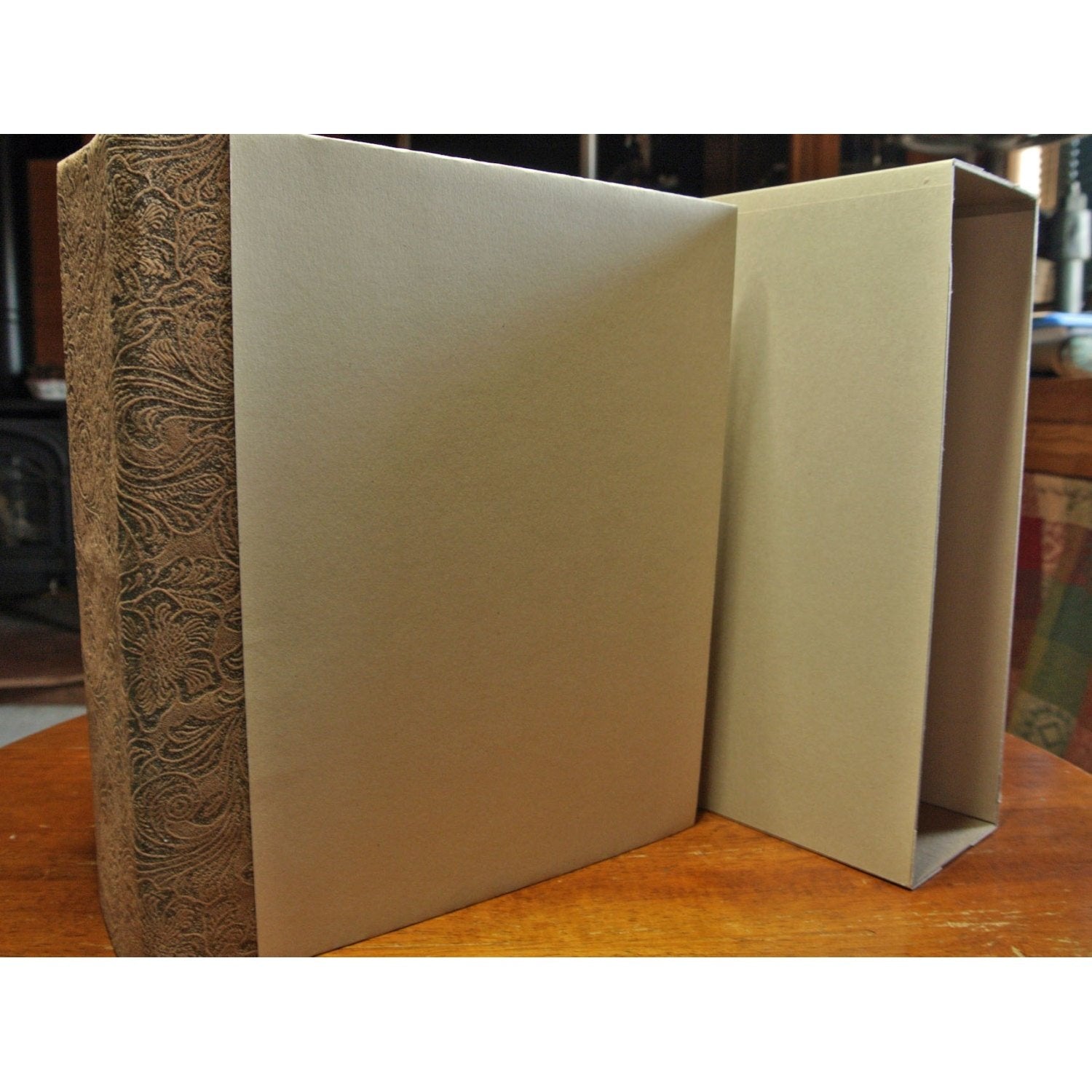 Blank Scrapbook Album, Handmade - Large Album with Storage Case to document a year of your life, for Photos and Memorabilia, You Decorate it