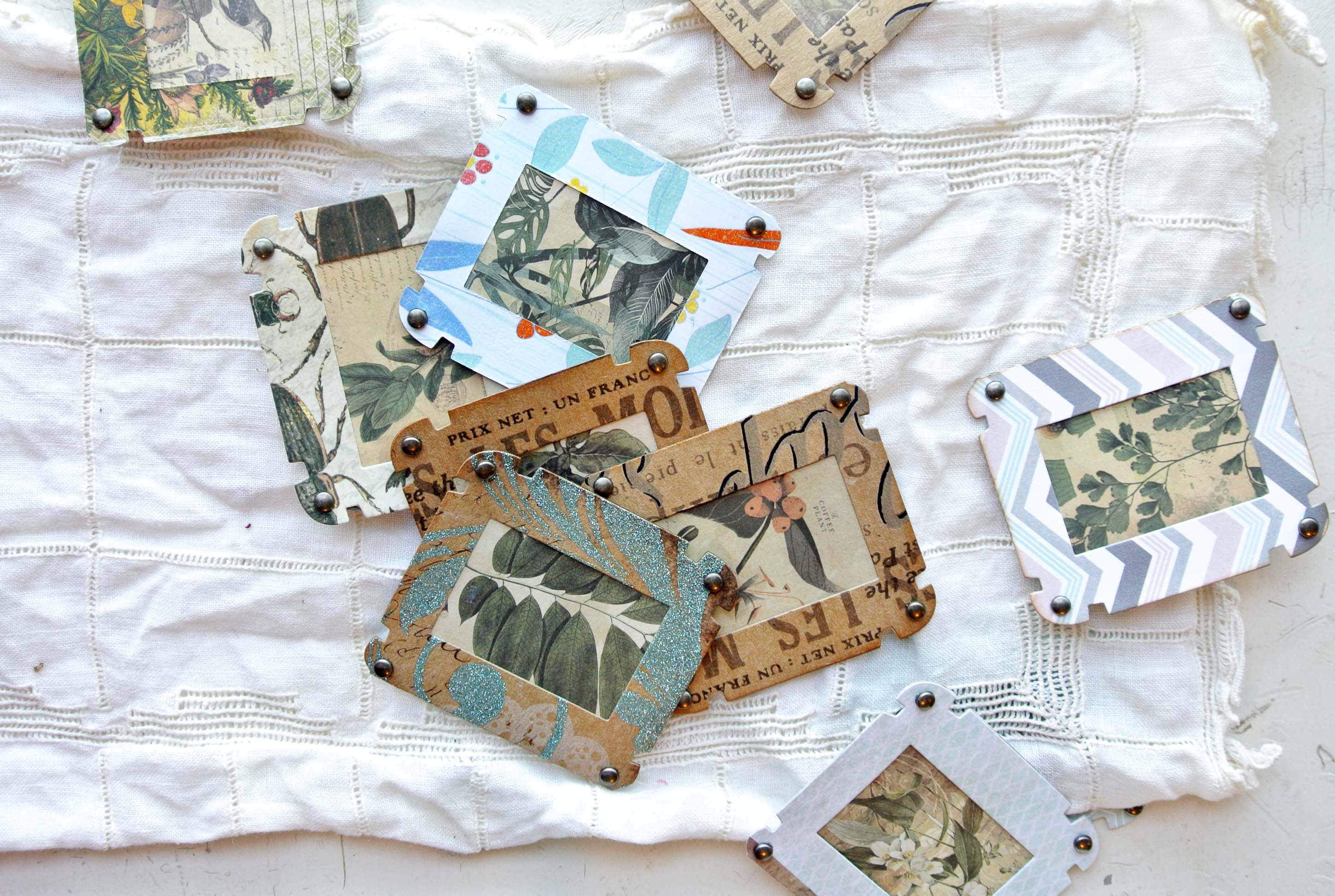 Specimen Slide Cards, Junk Journal Ephemera Handmade, Botanical, Field Notes