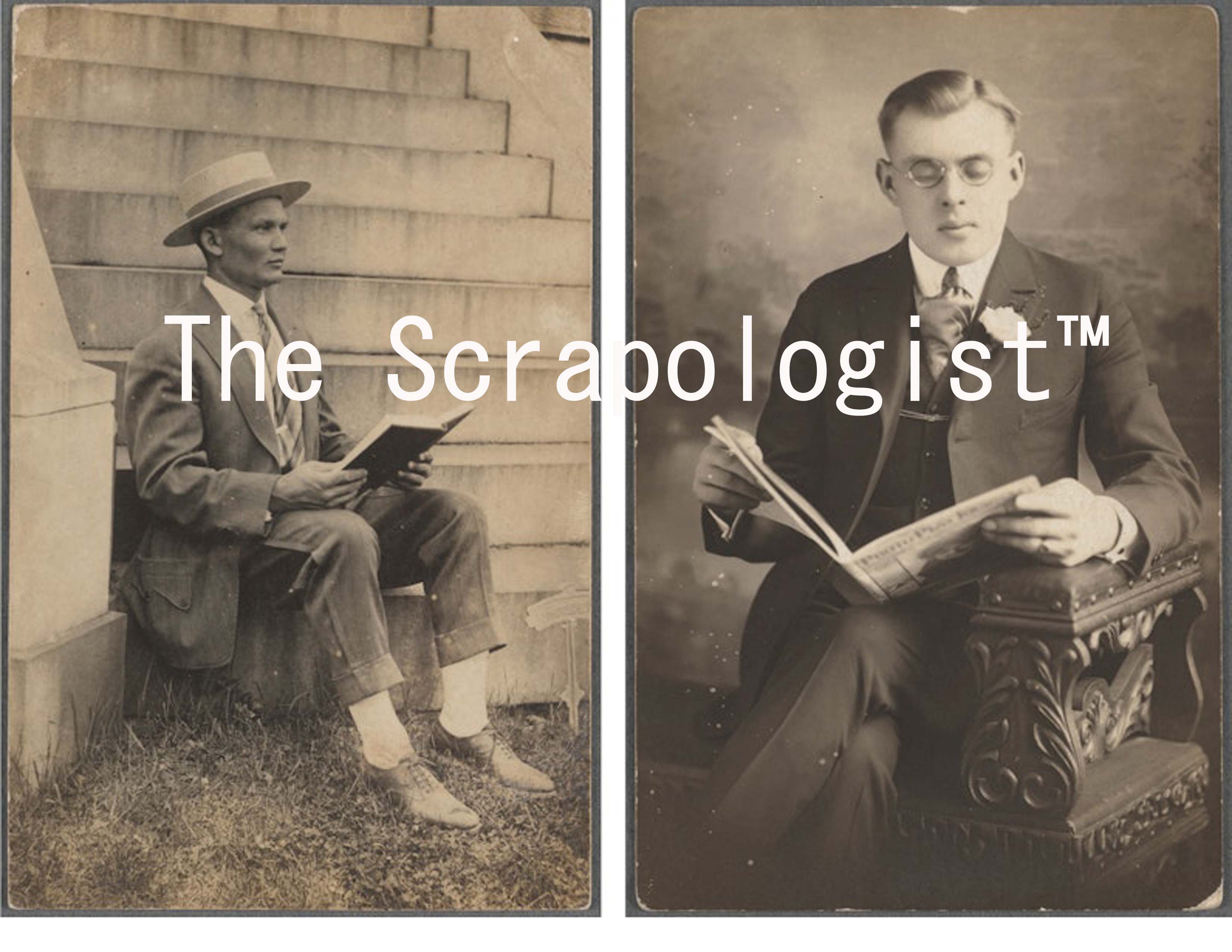 Antique Book Enthusiasts Digital Printable Ephemera Kit - Collage Papers, Journal Cards, JPG