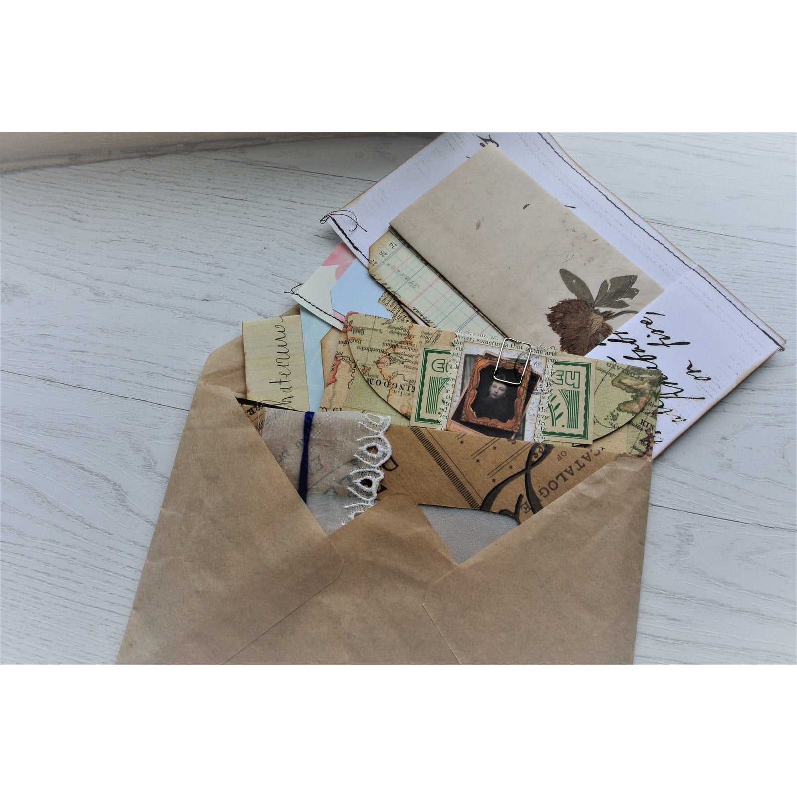 Enveloped Stuffed with Ephemera for Junk Journals - makes a great Happy Mail gift!