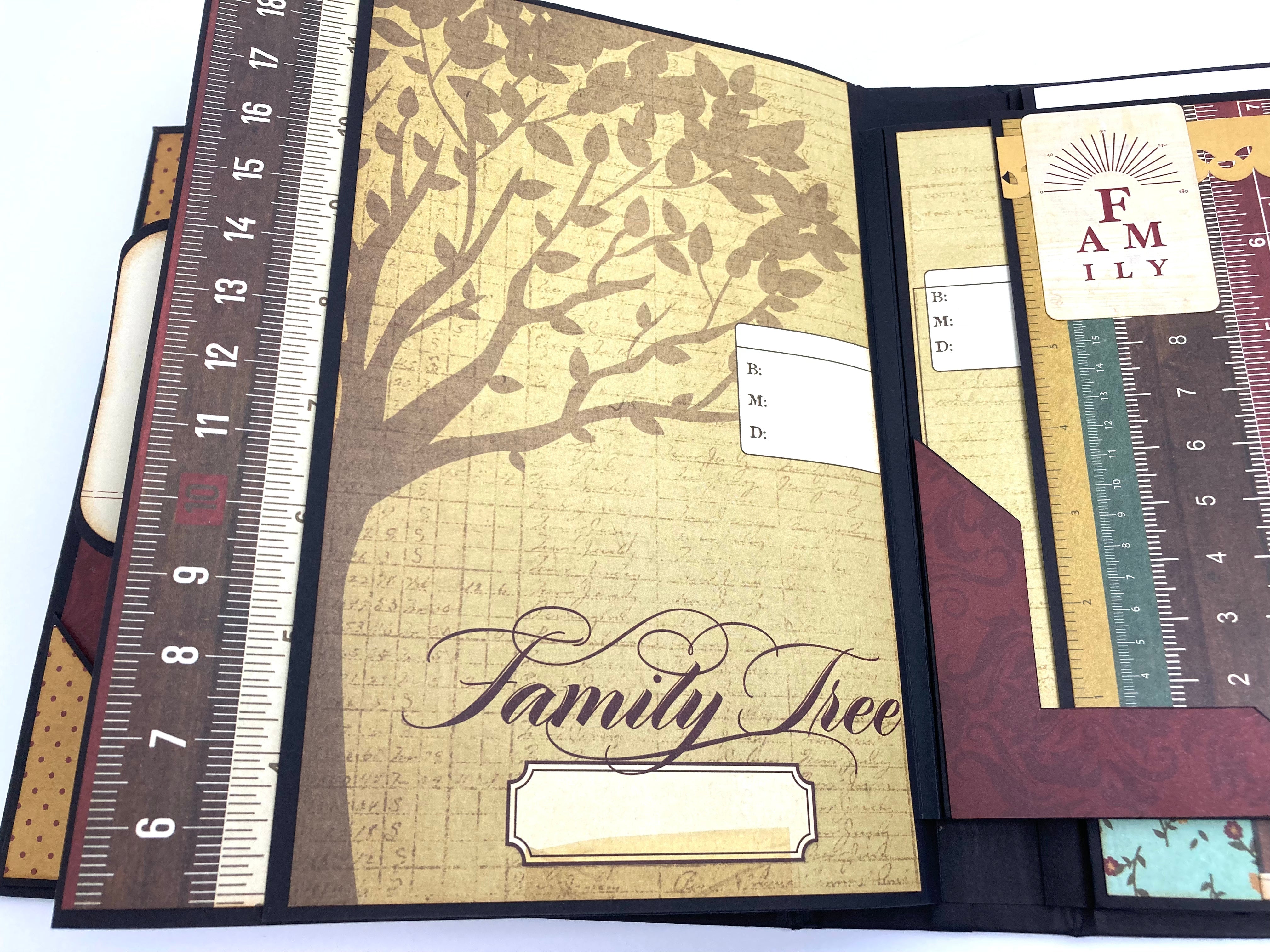 Family Tree Photo Mini Album - Customizable Heritage Scrapbook with Your Name on the Cover