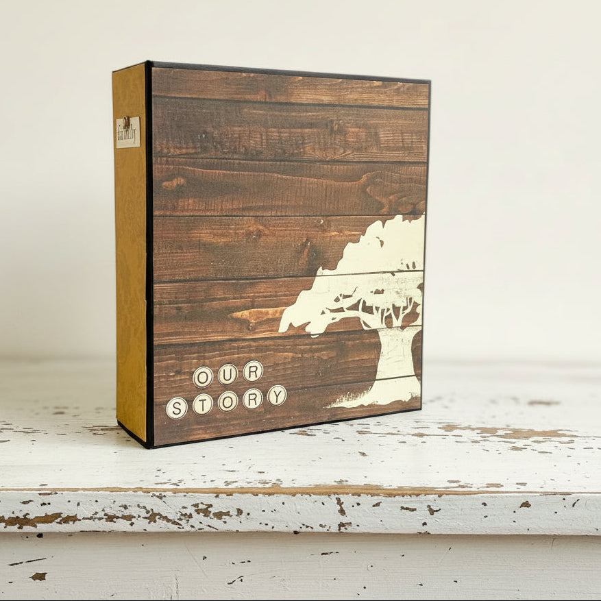 Family Tree Photo Mini Album - Customizable Heritage Scrapbook with Your Name on the Cover