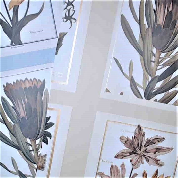 French Toile Whimsy Unpasted Wallpaper Sample Sheets for Crafts, Junk Journals, Mixed Media and Collage Art Projects