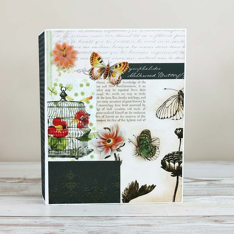 Butterfly Scrapbook Mini Album | Botanical Ephemera Album | Nature-Inspired Memory Book