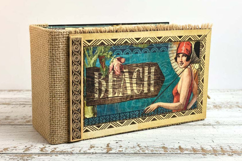 Beach Photo Travel Album, Summer Vacation Mini Album, Vintage Ocean Theme
