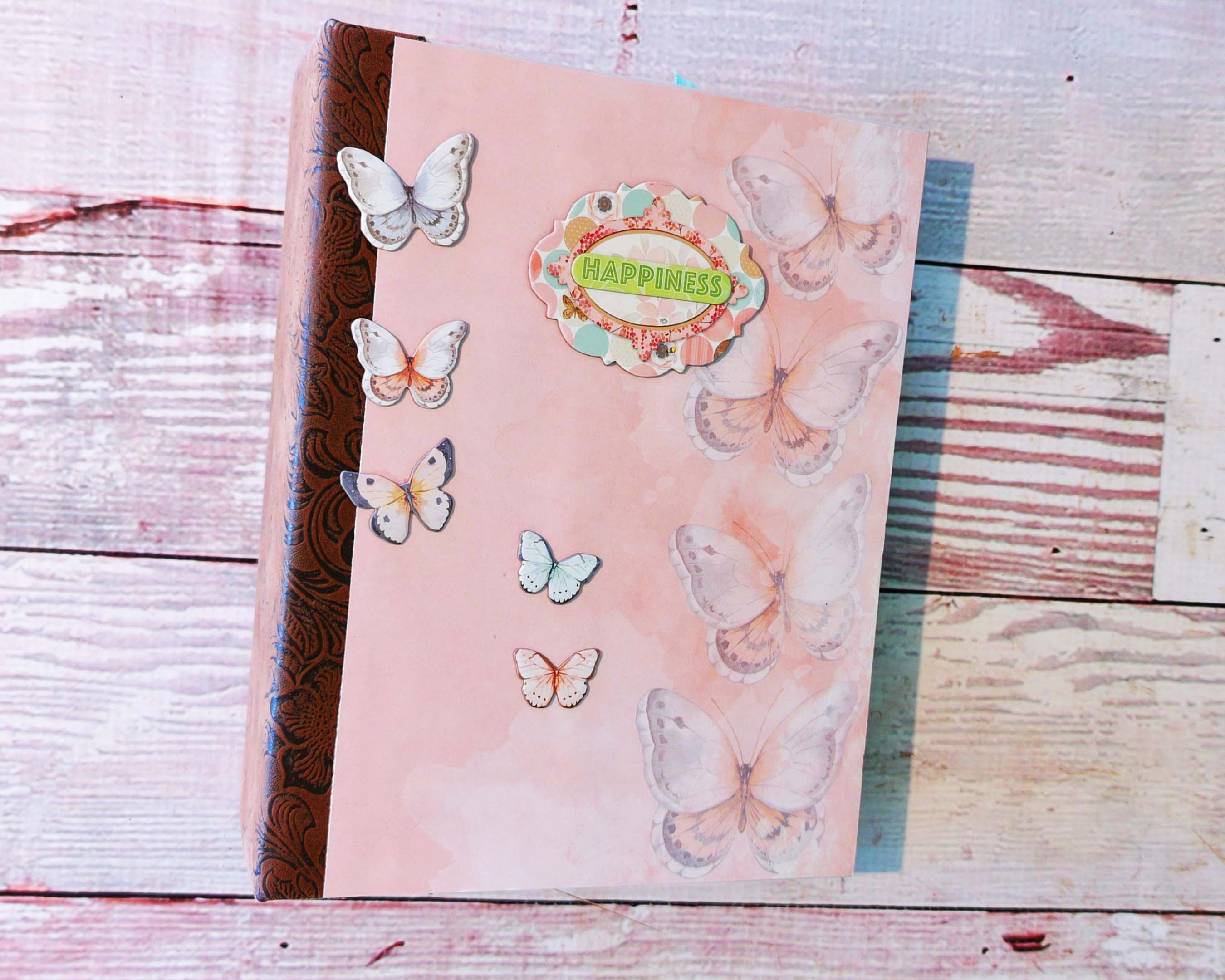 Baby Girl Photo Album | Handmade Memory Book for New Mom | Pink Butterfly Scrapbook