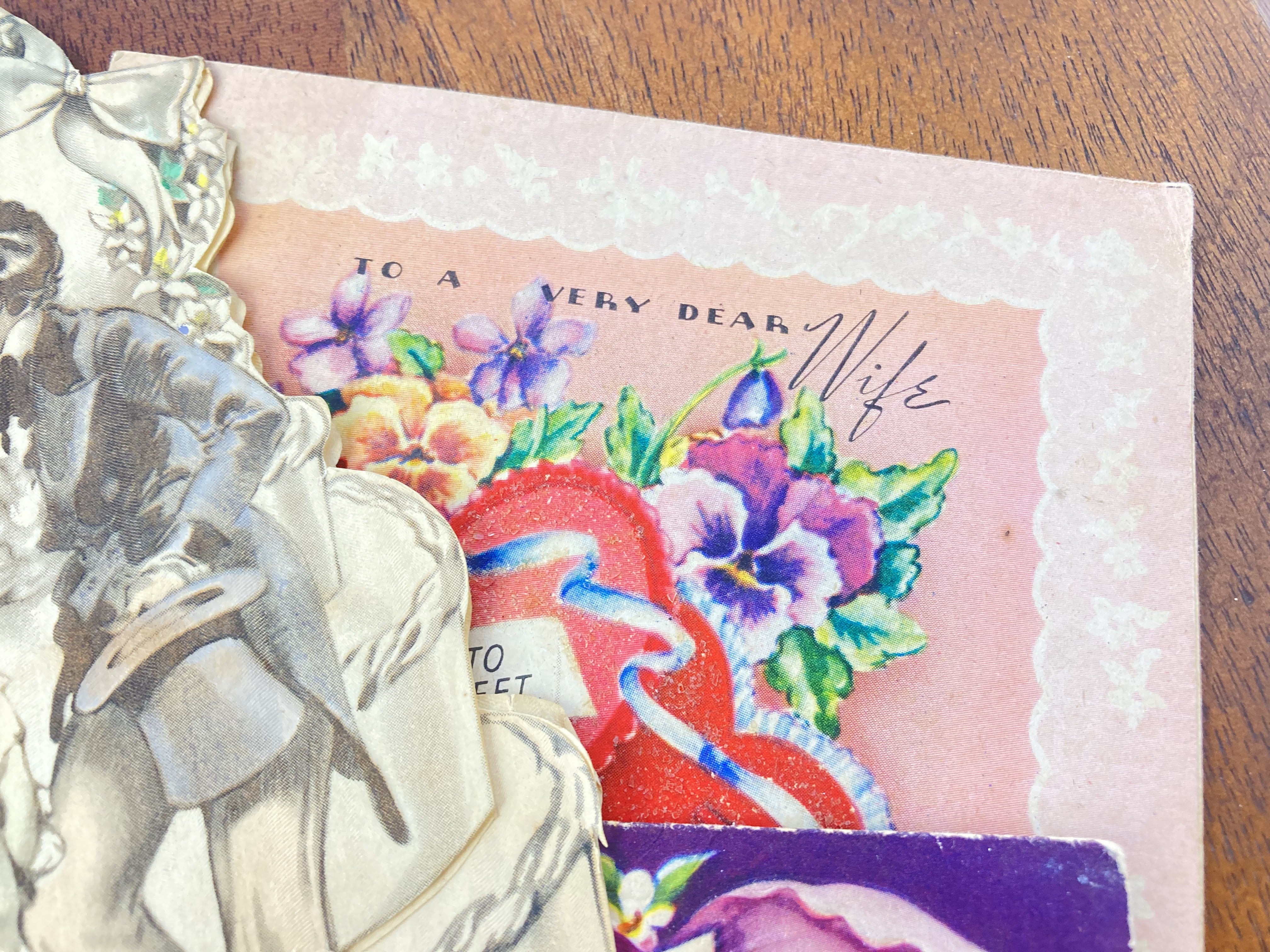 Antique Greeting Cards, Mother's Day, Anniversary, Ephemera Lot, Junk Journal Supplies - set of 6