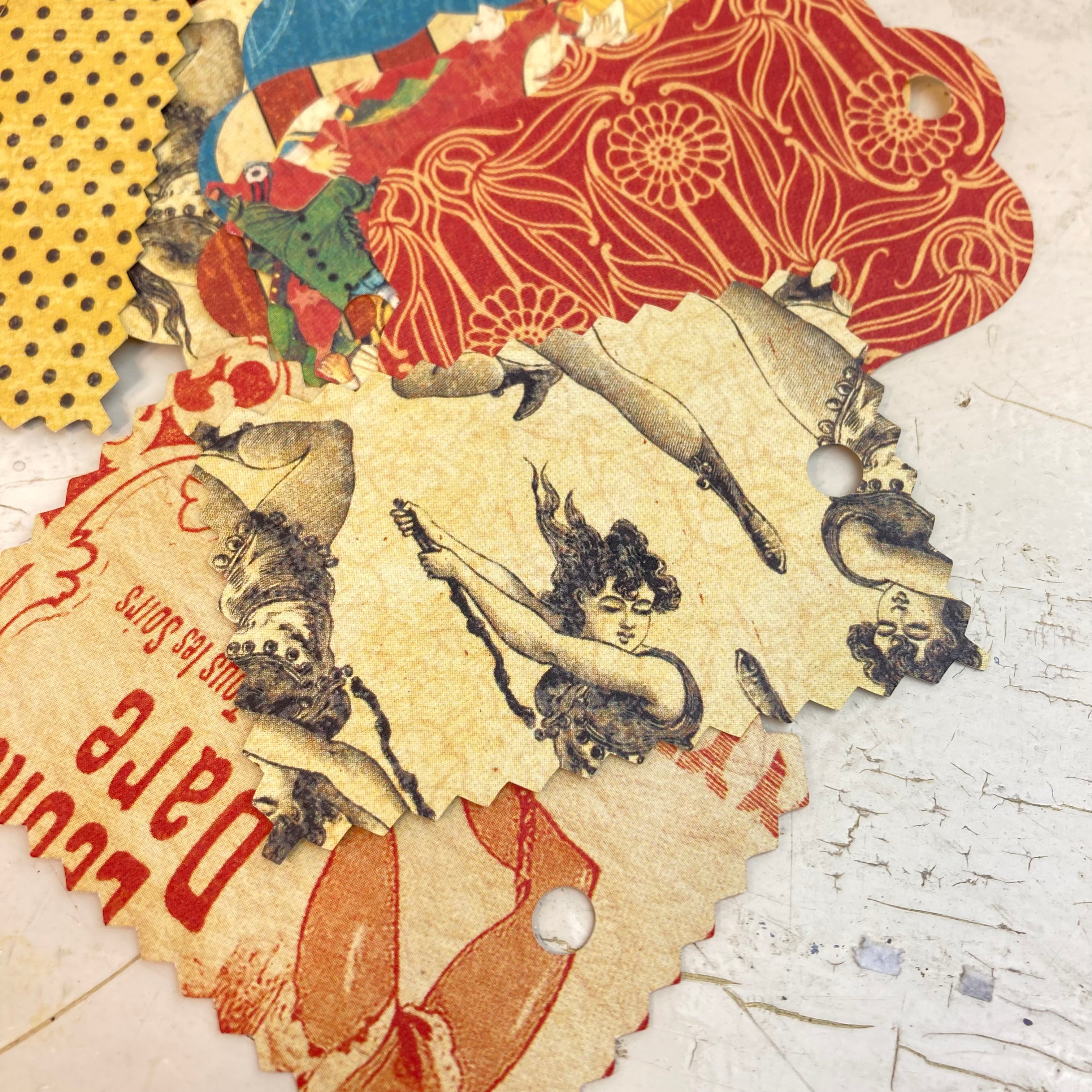 Fun Circus Theme Die Cuts, Gift Tags, Junk Journal Tabs, Acrobats and Flowers