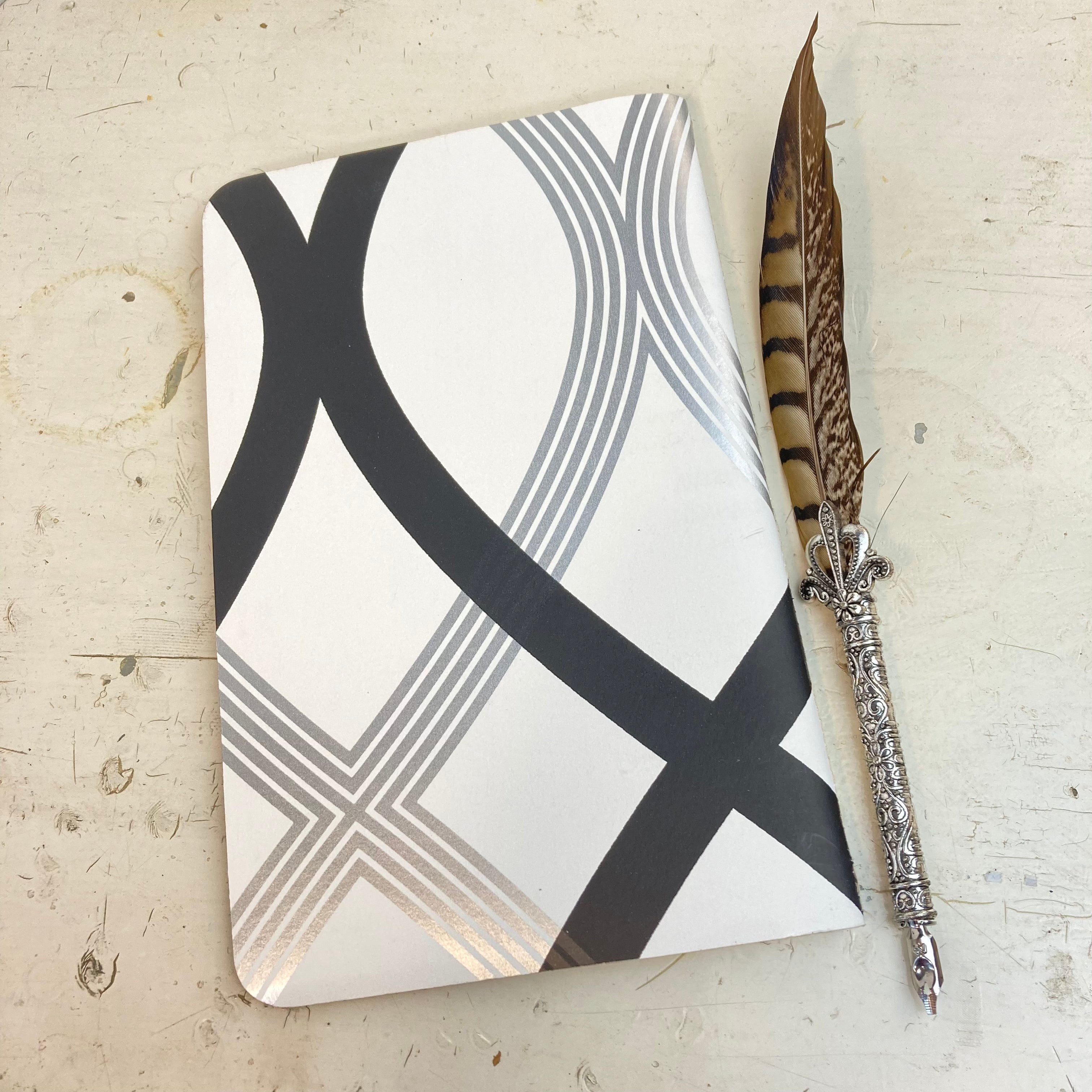 Soft Cover Writing Journal, Blank Newsprint Pages, Wallpaper Cover, Fits in your Purse