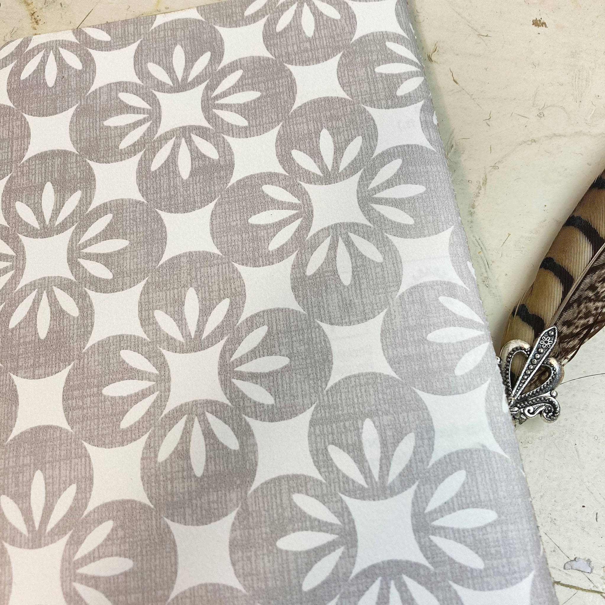 Soft Cover Writing Journal, Blank Newsprint Pages, Wallpaper Cover, Fits in your Purse