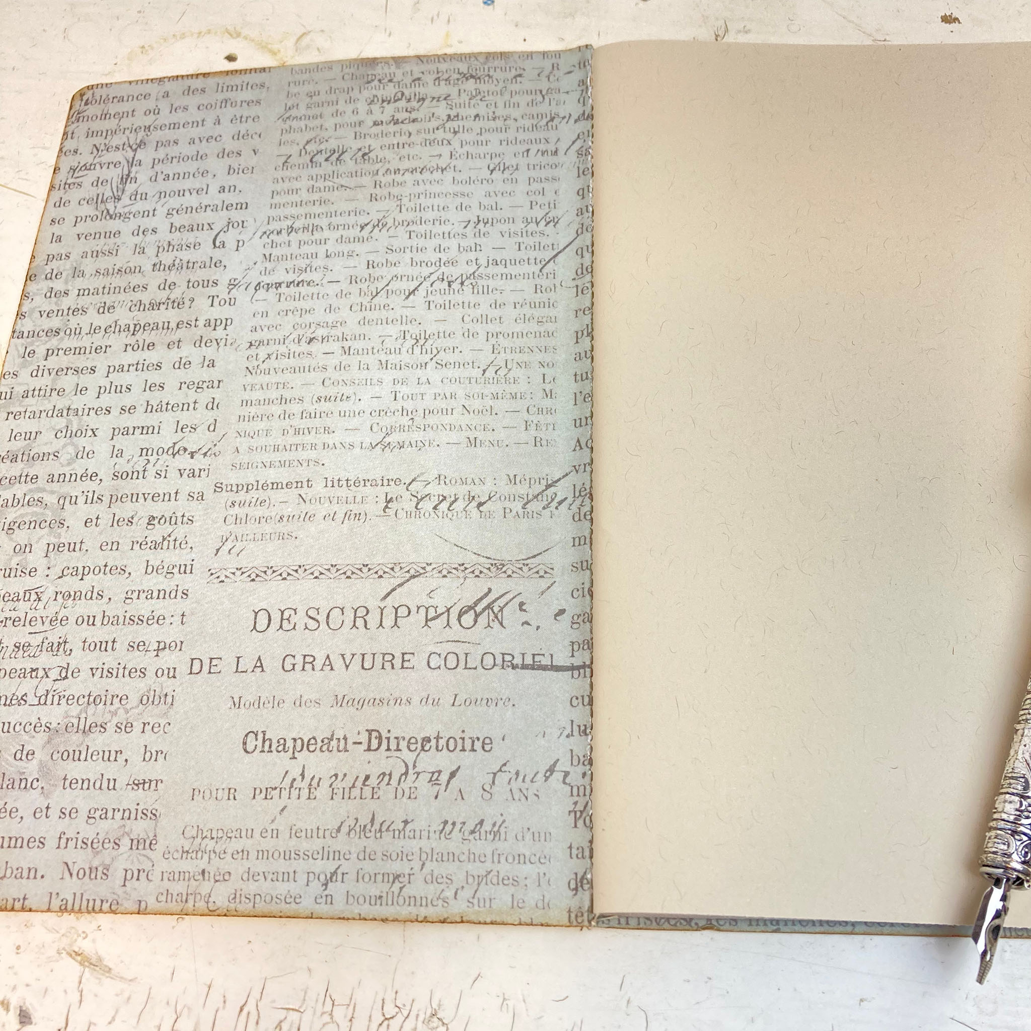 Soft Cover Writing Journal, Blank Newsprint Pages, Wallpaper Cover, Fits in your Purse