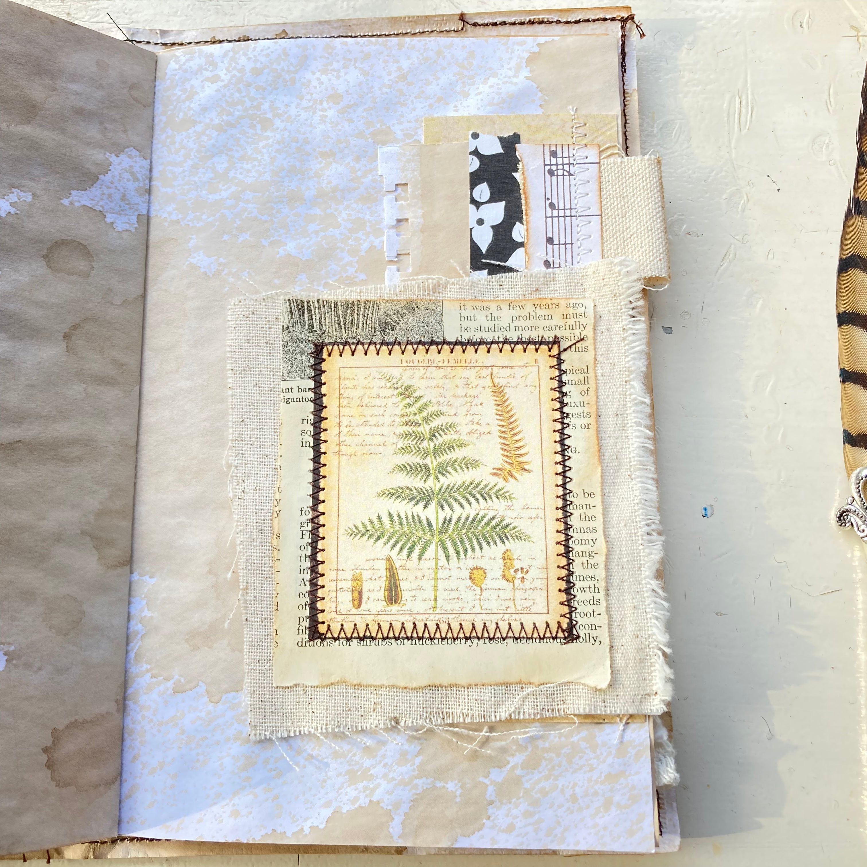 Fabric Flip Botanical Theme Ephemera for Junk Journal - set of 8