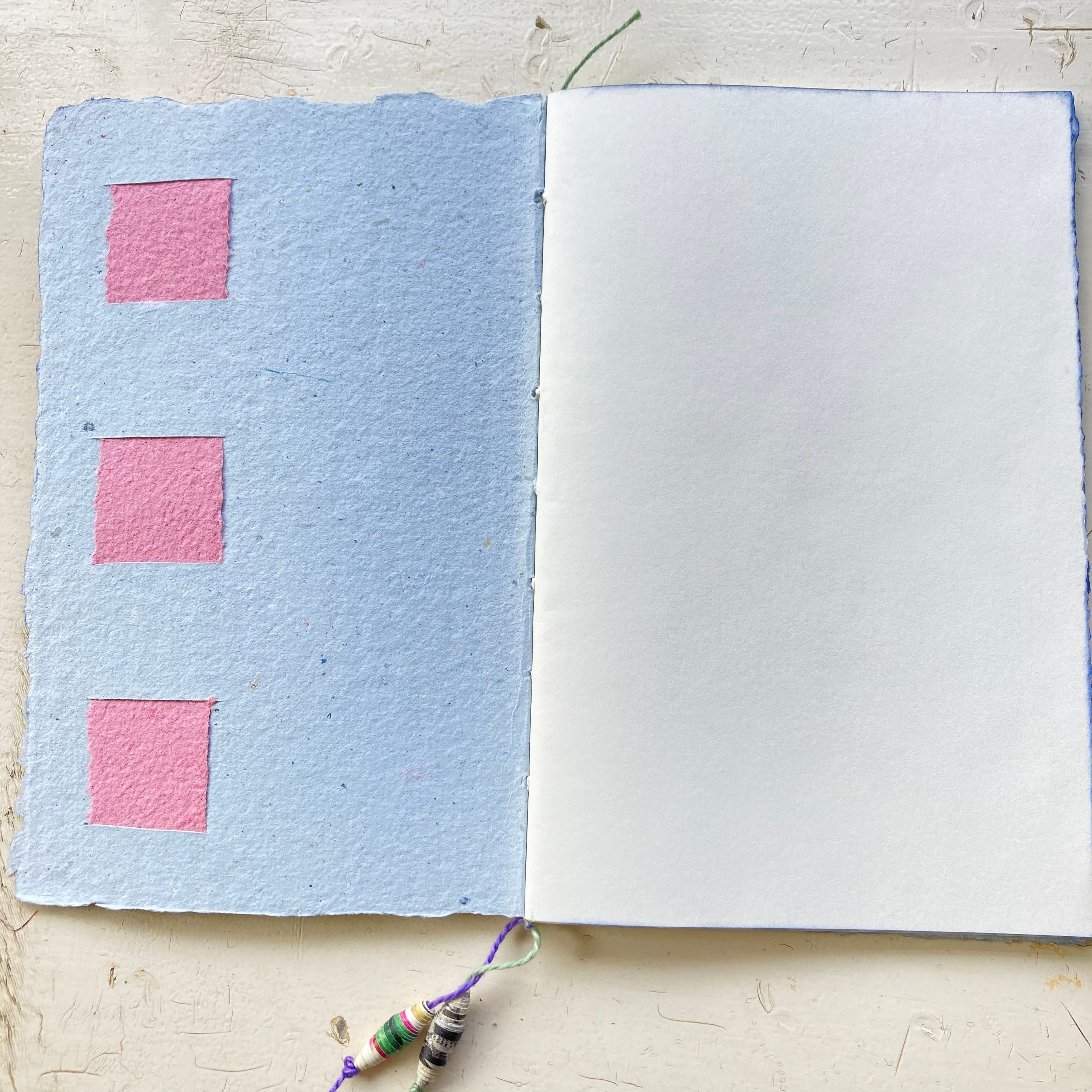 Handmade Paper Journal | Lay-Flat Sketchbook | Eco-Friendly, Artisan Notebook Notebook, Handmade Paper Cover