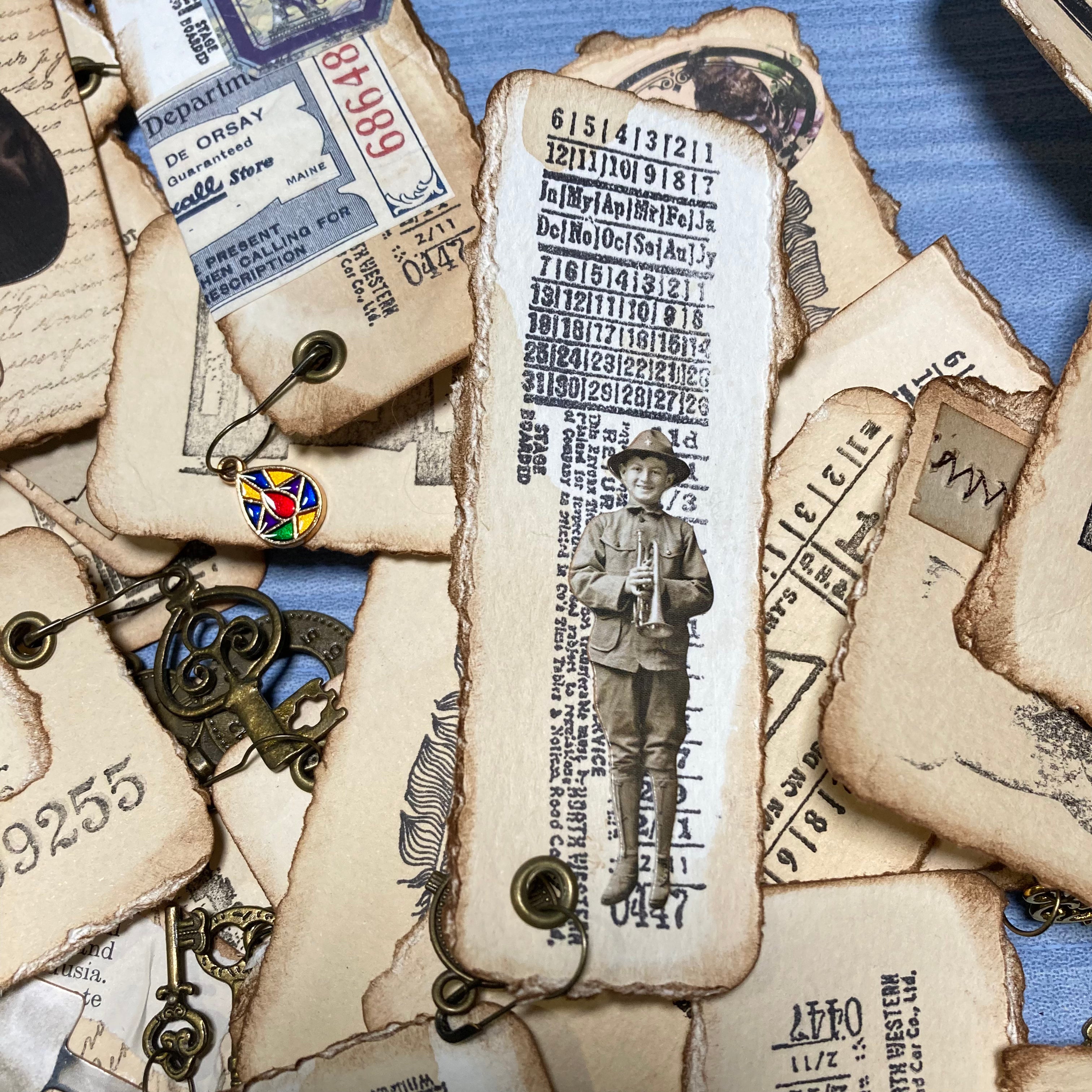 Ephemera Tags for Junk Journals, Embellishments, Gift Tags, Vintage Style, Handmade