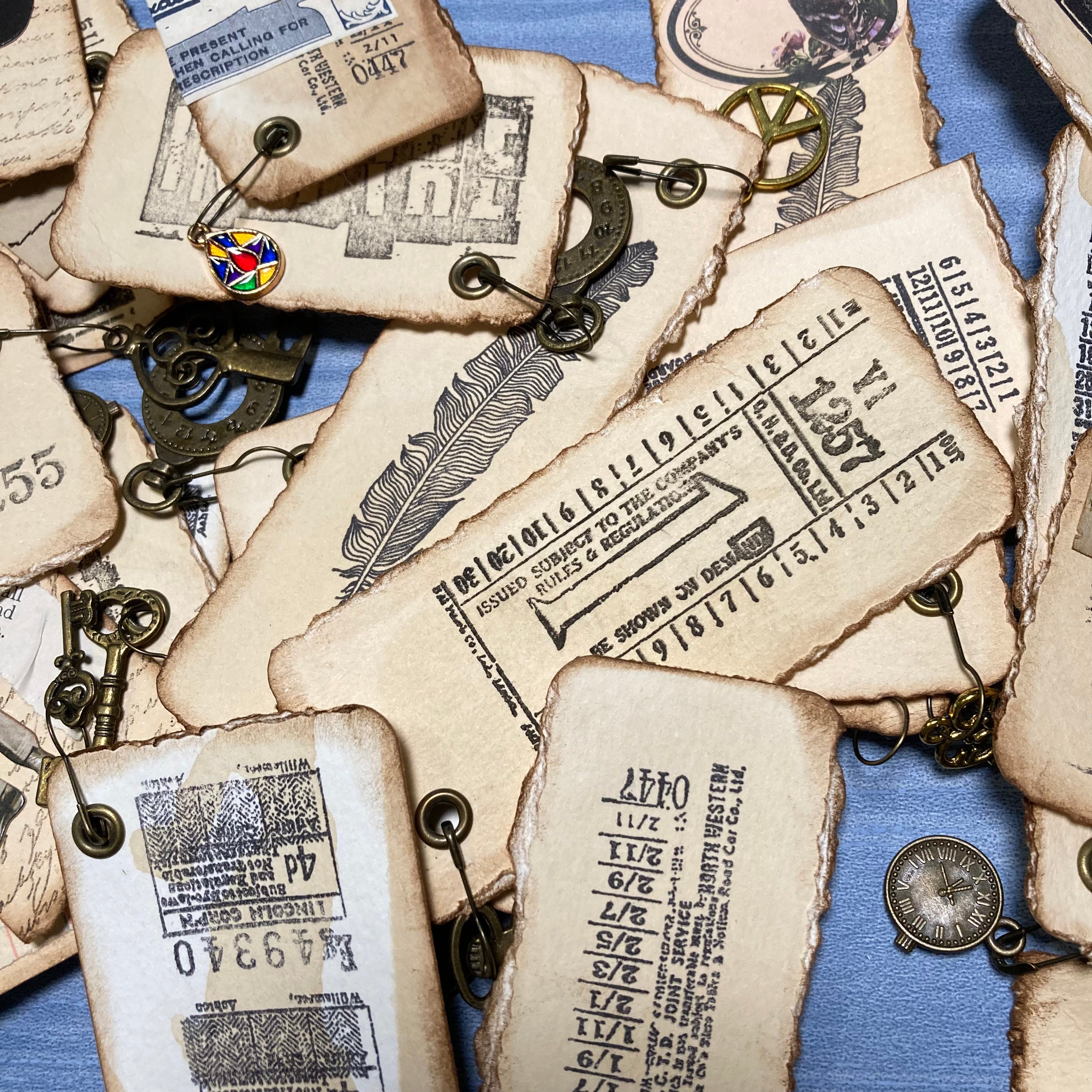 Ephemera Tags for Junk Journals, Embellishments, Gift Tags, Vintage Style, Handmade