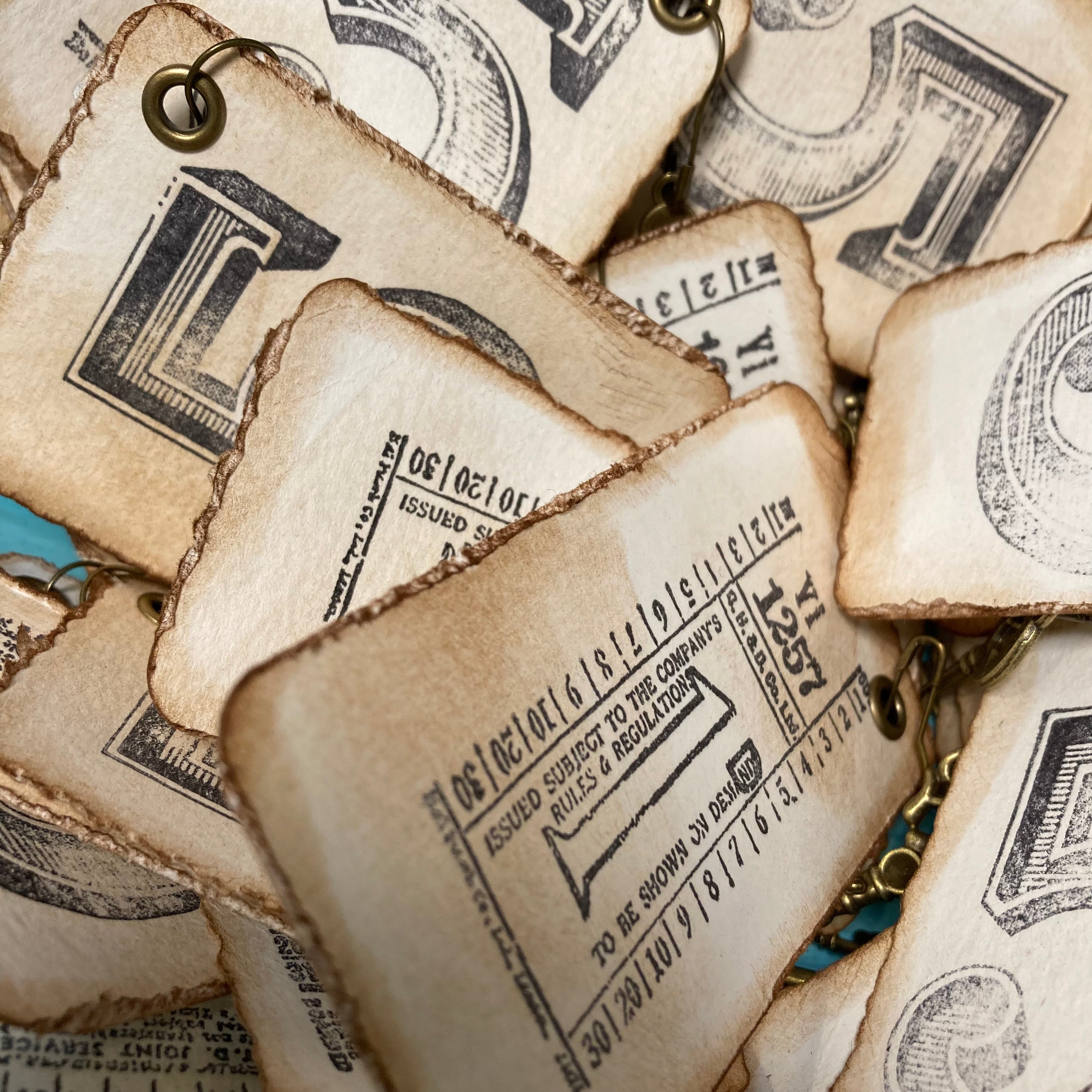 Ephemera Tags for Junk Journals, Embellishments, Gift Tags, Vintage Style, Handmade