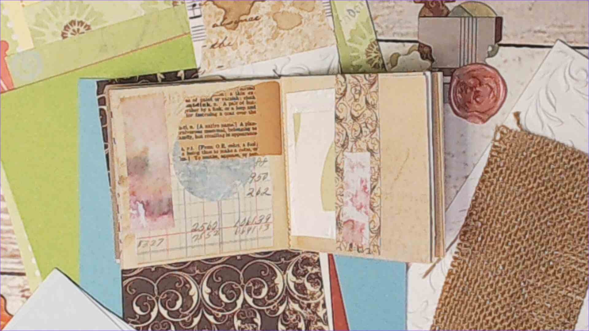 Junk Journal Kit for Beginner, Starter Kit, includes Tiny 3" Mini Journal and Ephemera Pack