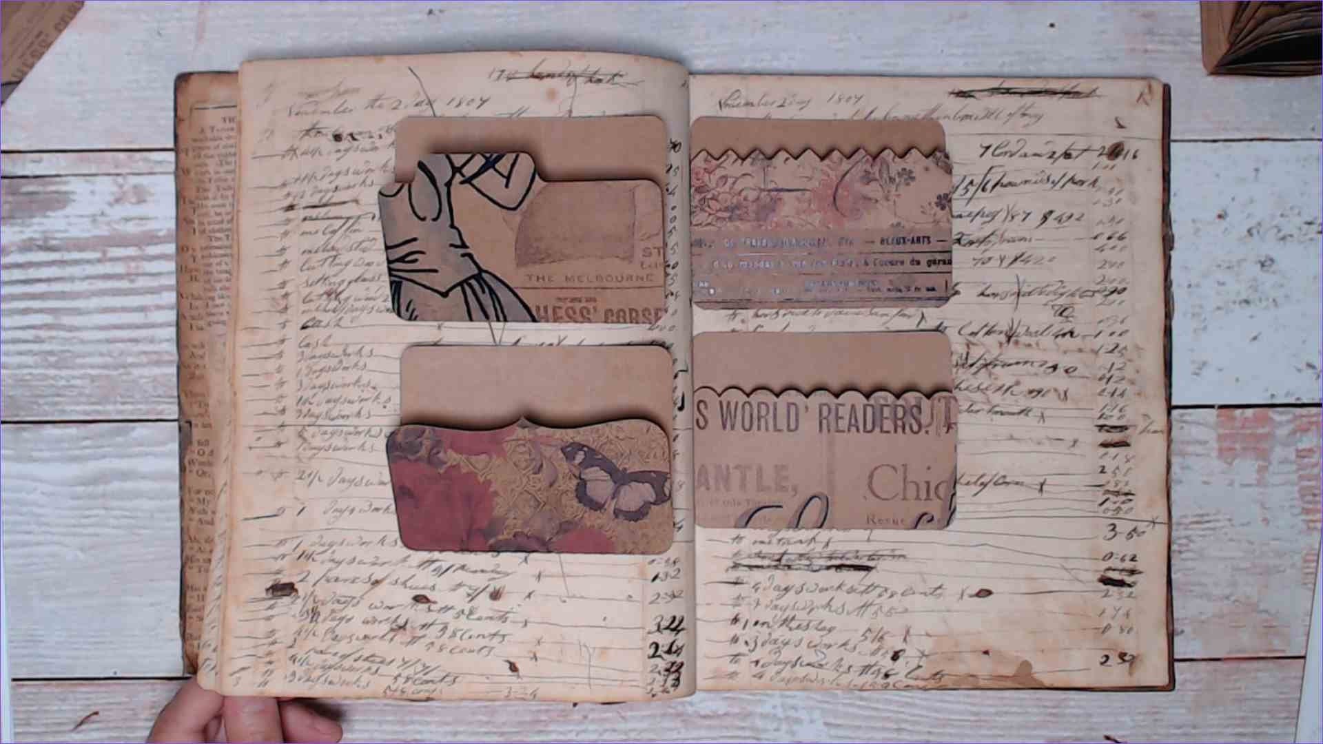 Kraft Mini File Folders, Junk Journal Ephemera, Vintage Style, makes great Pockets and Tuck Spots - set of 12 Die Cuts