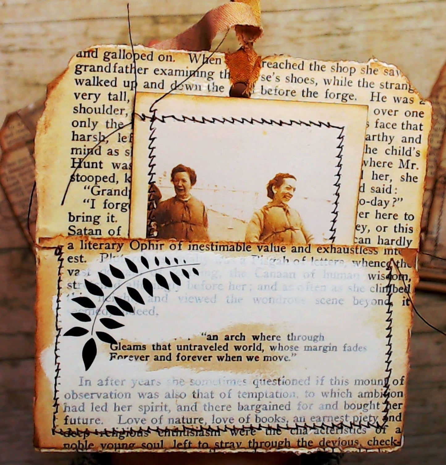 Library Pockets from Vintage Book Pages, Junk Journal Ephemera Kit, Handmade