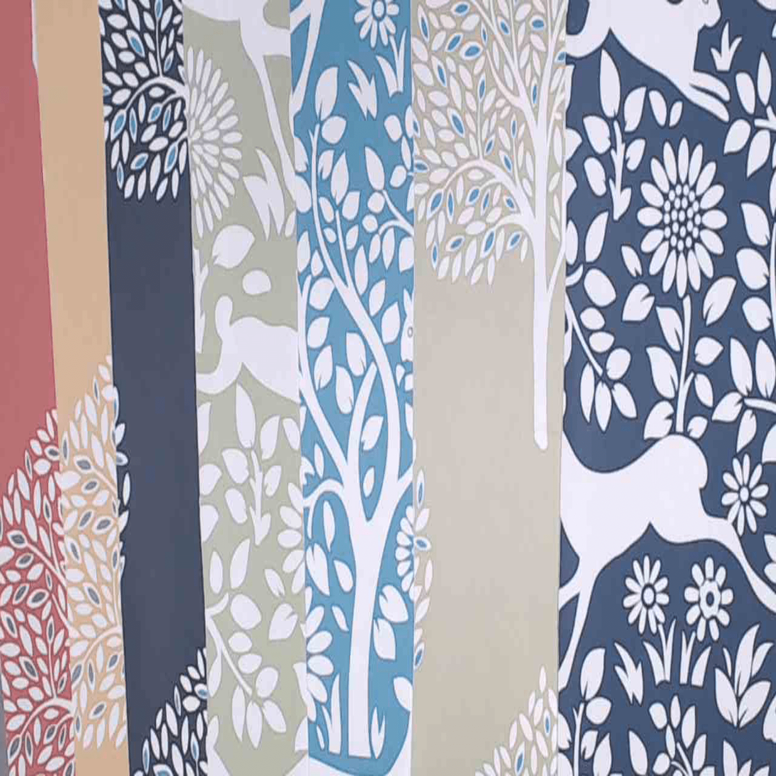 Meadow Forest & Fauna, Unpasted Wallpaper Sample Sheets - set of 5 for Junk Journals, Mixed Media and Collage Art Projects