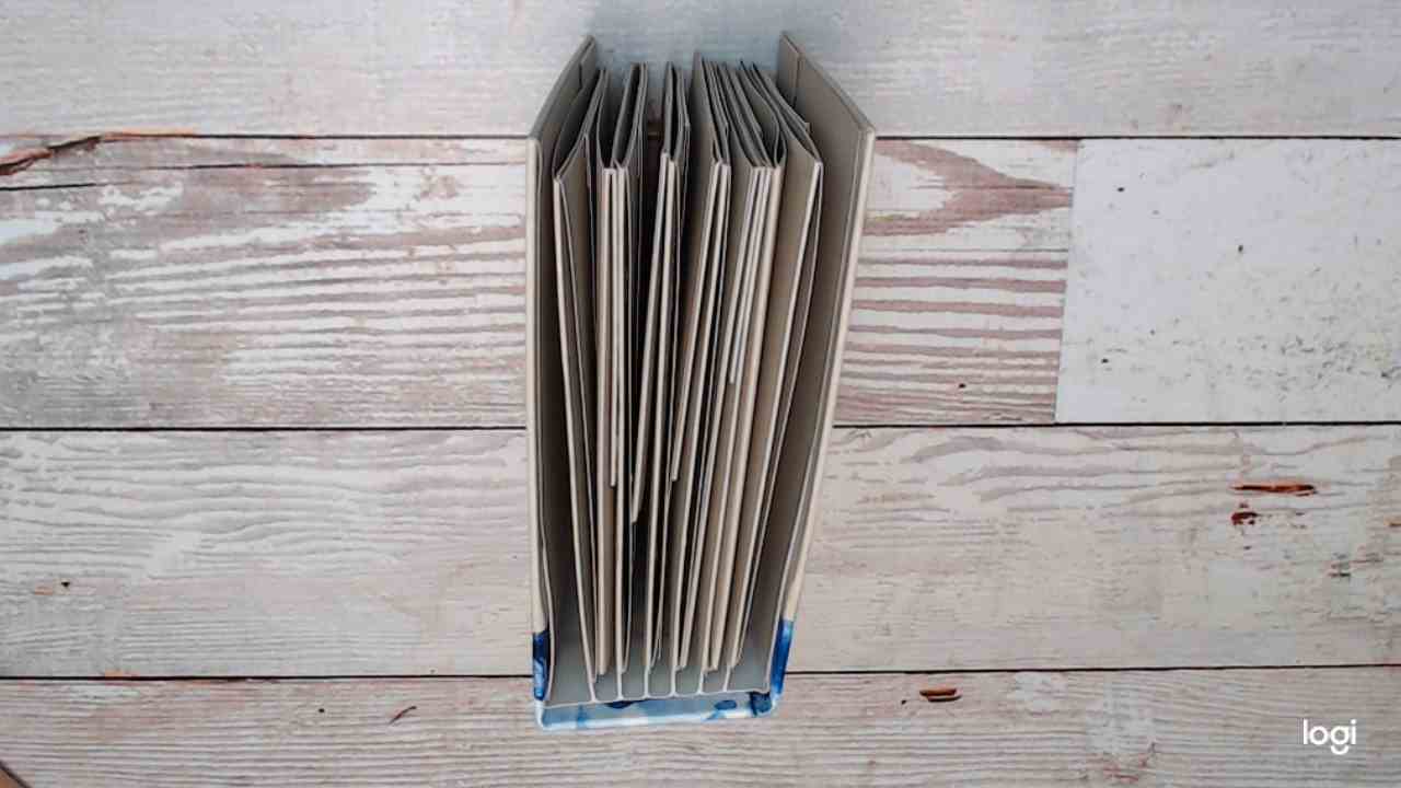Mini Album Kit, Handmade, Blue Watercolor Fabric Spine, DIY - You Decorate it | SHIPS FAST!