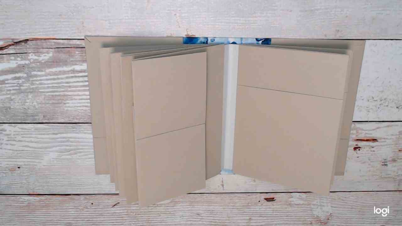 Mini Album Kit, Handmade, Blue Watercolor Fabric Spine, DIY - You Decorate it | SHIPS FAST!