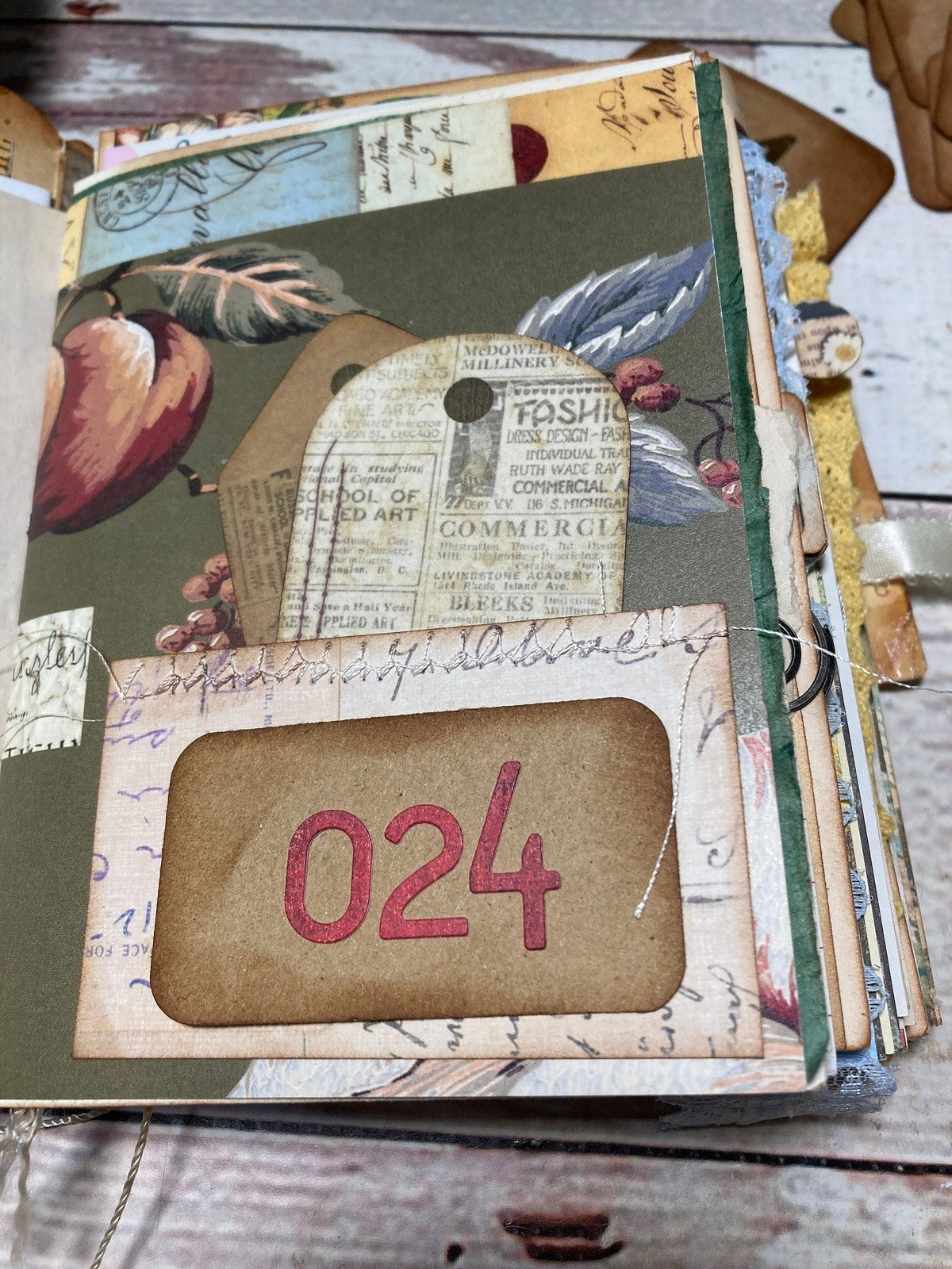Numbered Tags, Vintage Style, Set of 20, Junk Journal, Mixed Media, Collage, Ephemera Kit, Handmade