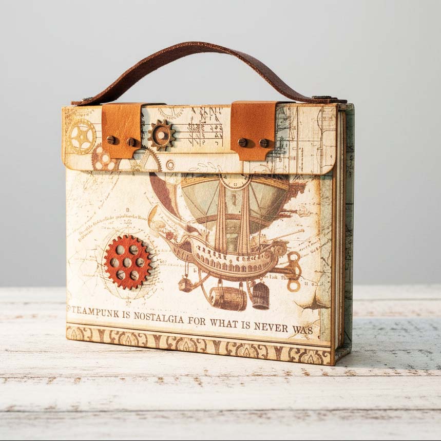 Steampunk Travel Theme Mini Album for Vacation Photos