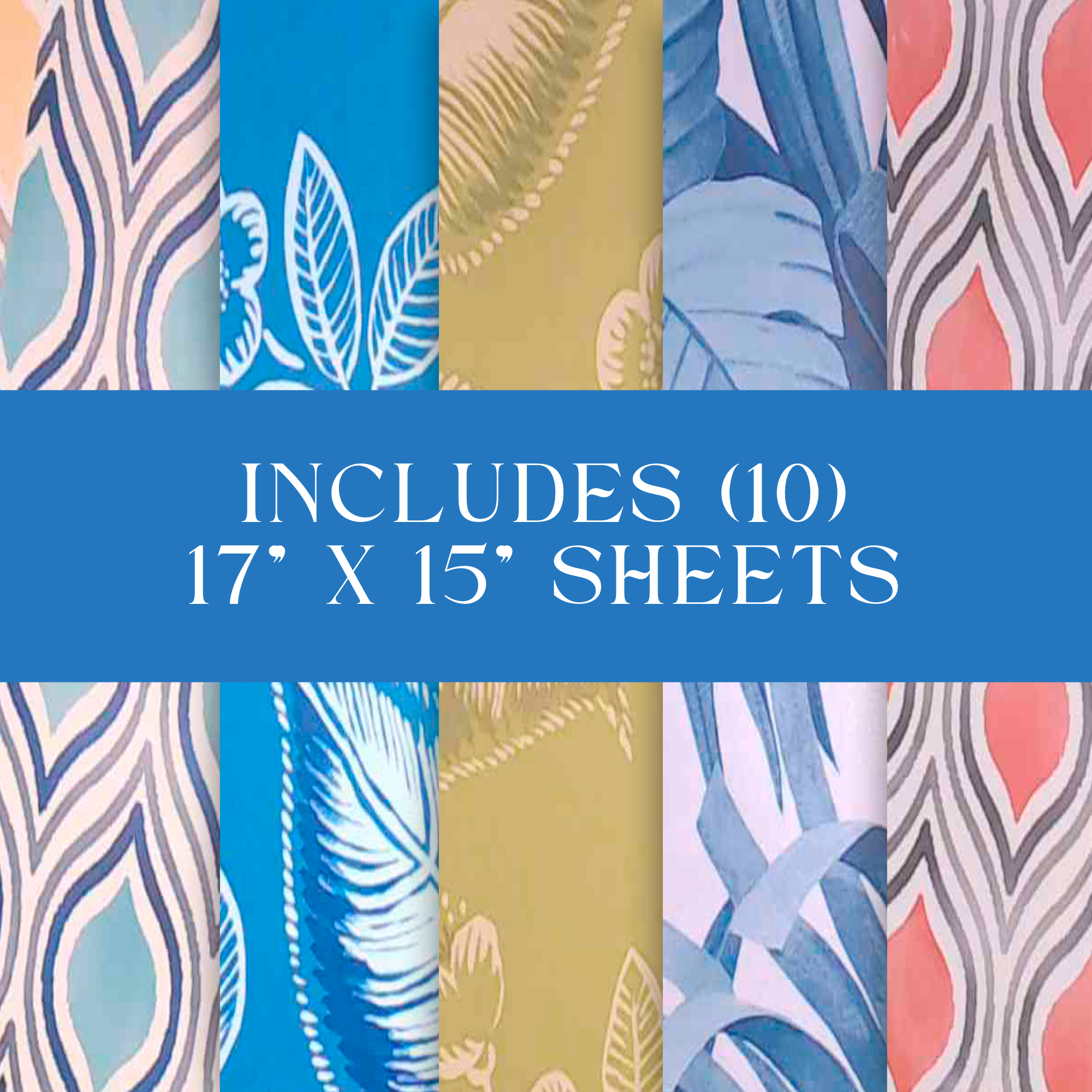 Tropical Themed Unpasted Wallpaper Sample Sheets for Crafting, Junk Journals, Mixed Media and Collage Art Projects