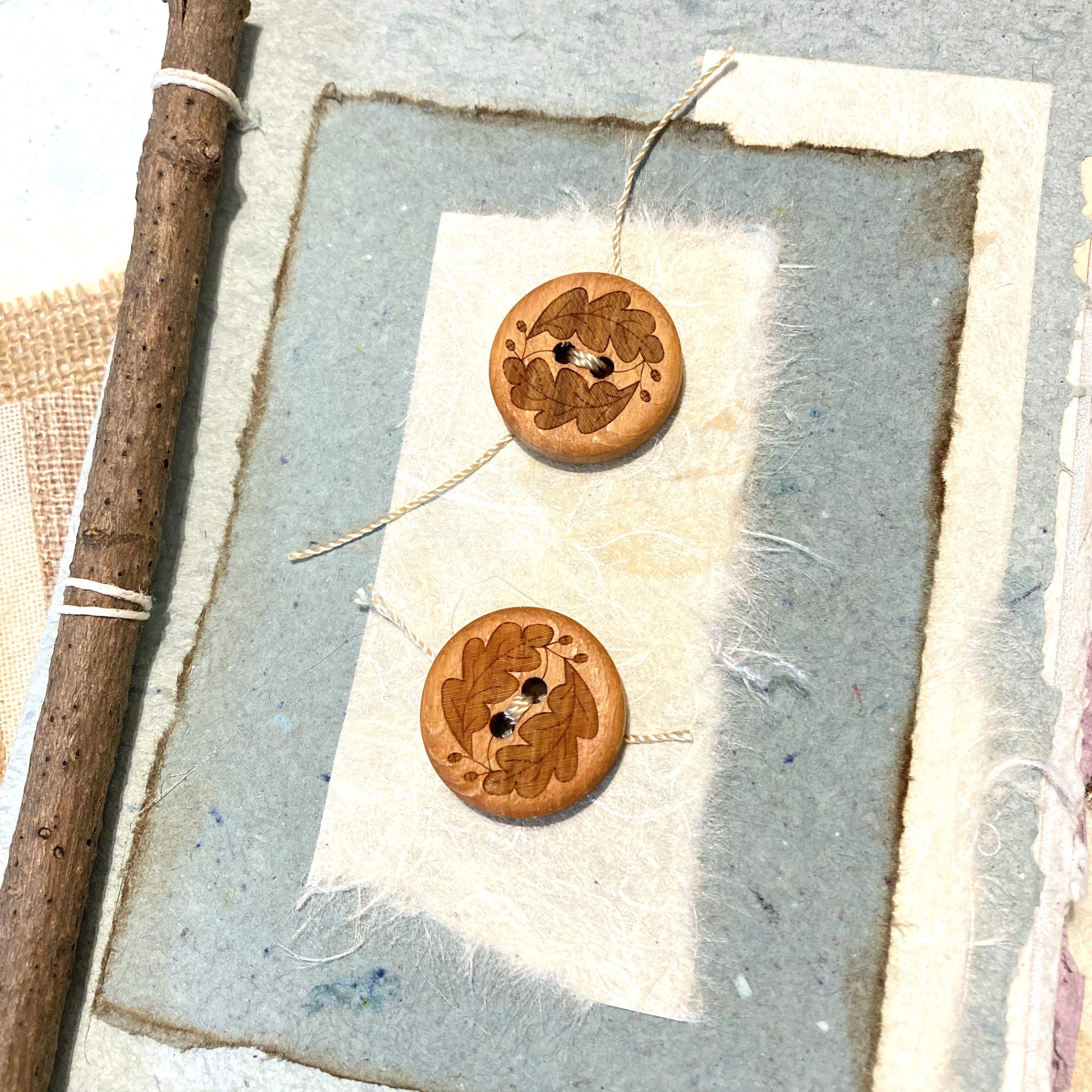 Art Journal with Handmade Paper Cover, Featuring Vintage-Style Button on Cover, Variety of Mixed Media Pages, Hand Sewn Binding with Stick