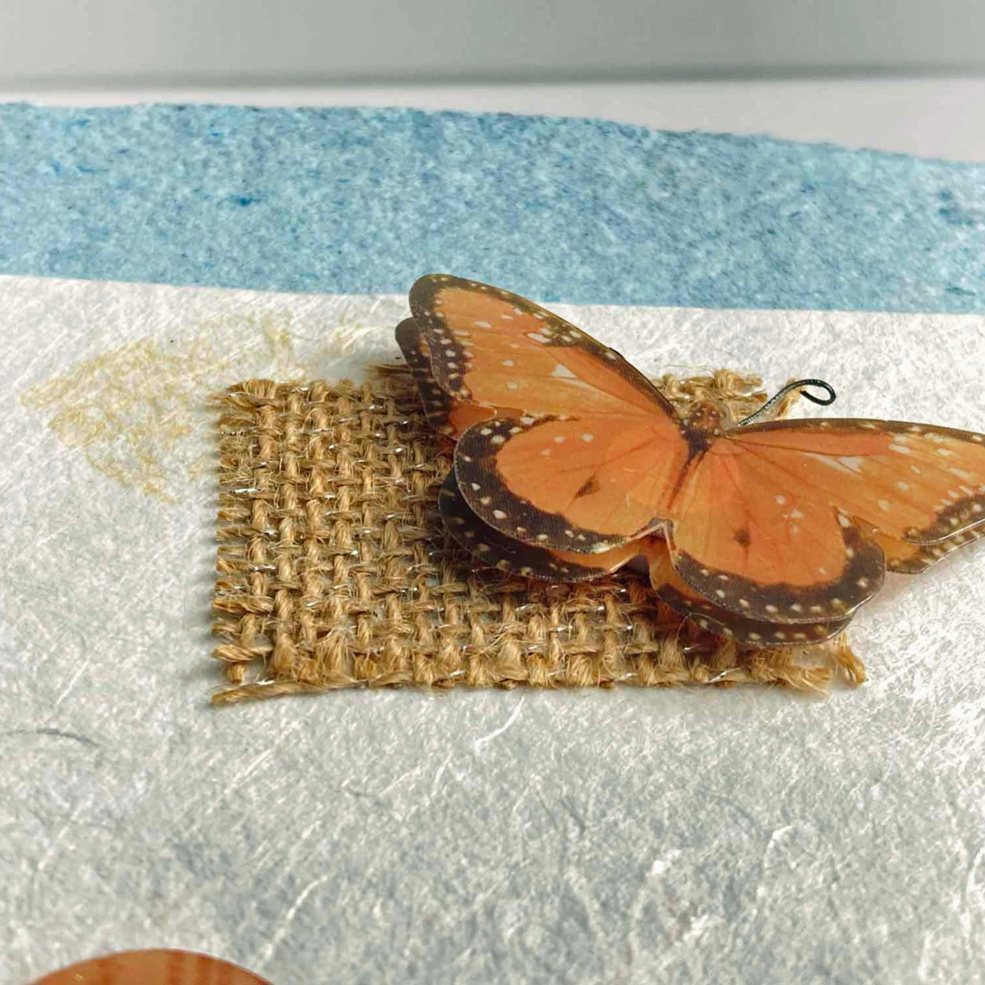 Botanical Art Journal with Handmade Paper Cover, Variety of Mixed Media Pages, Hand Sewn Binding with Stick Inserted