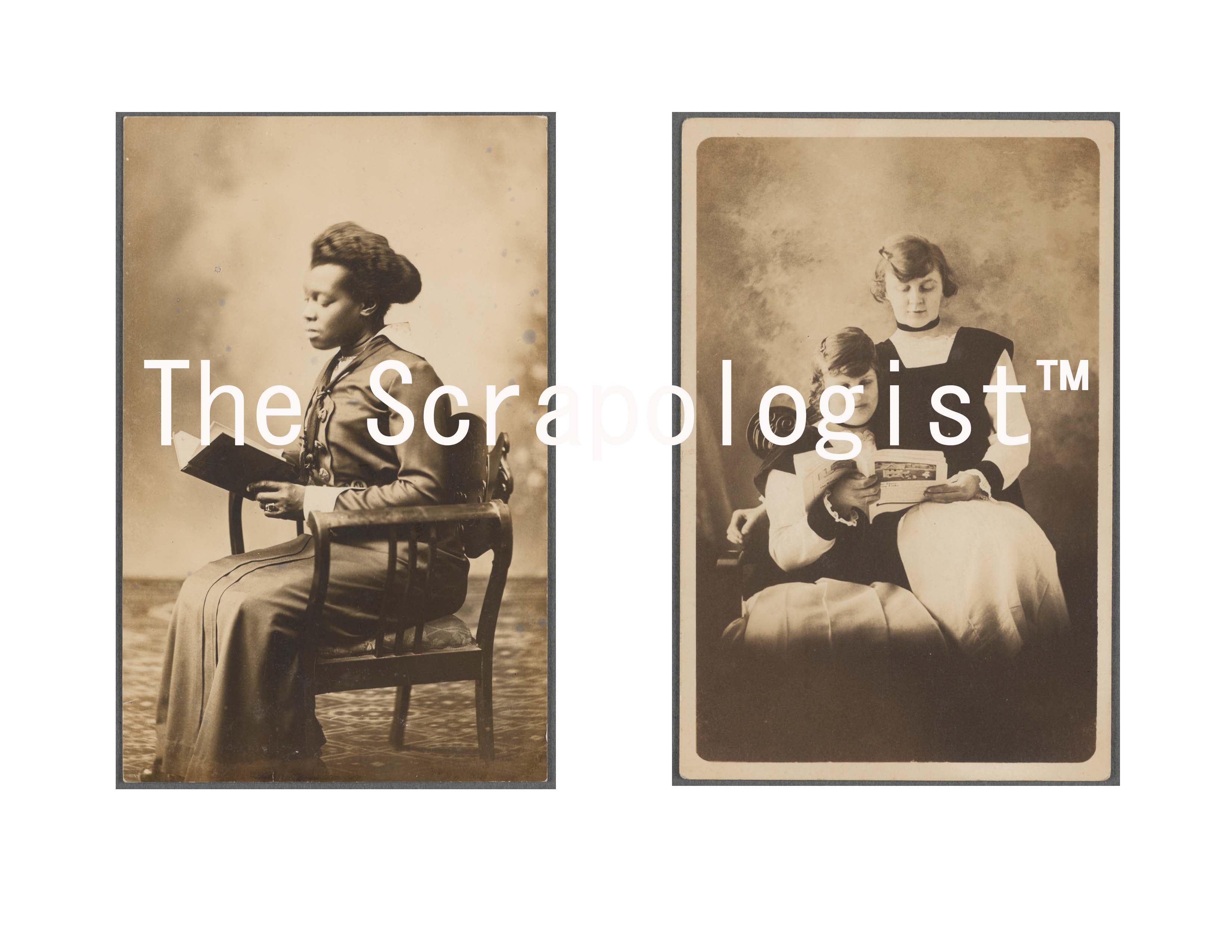 Antique Book Enthusiasts Digital Printable Ephemera Kit - Collage Papers, Journal Cards, JPG