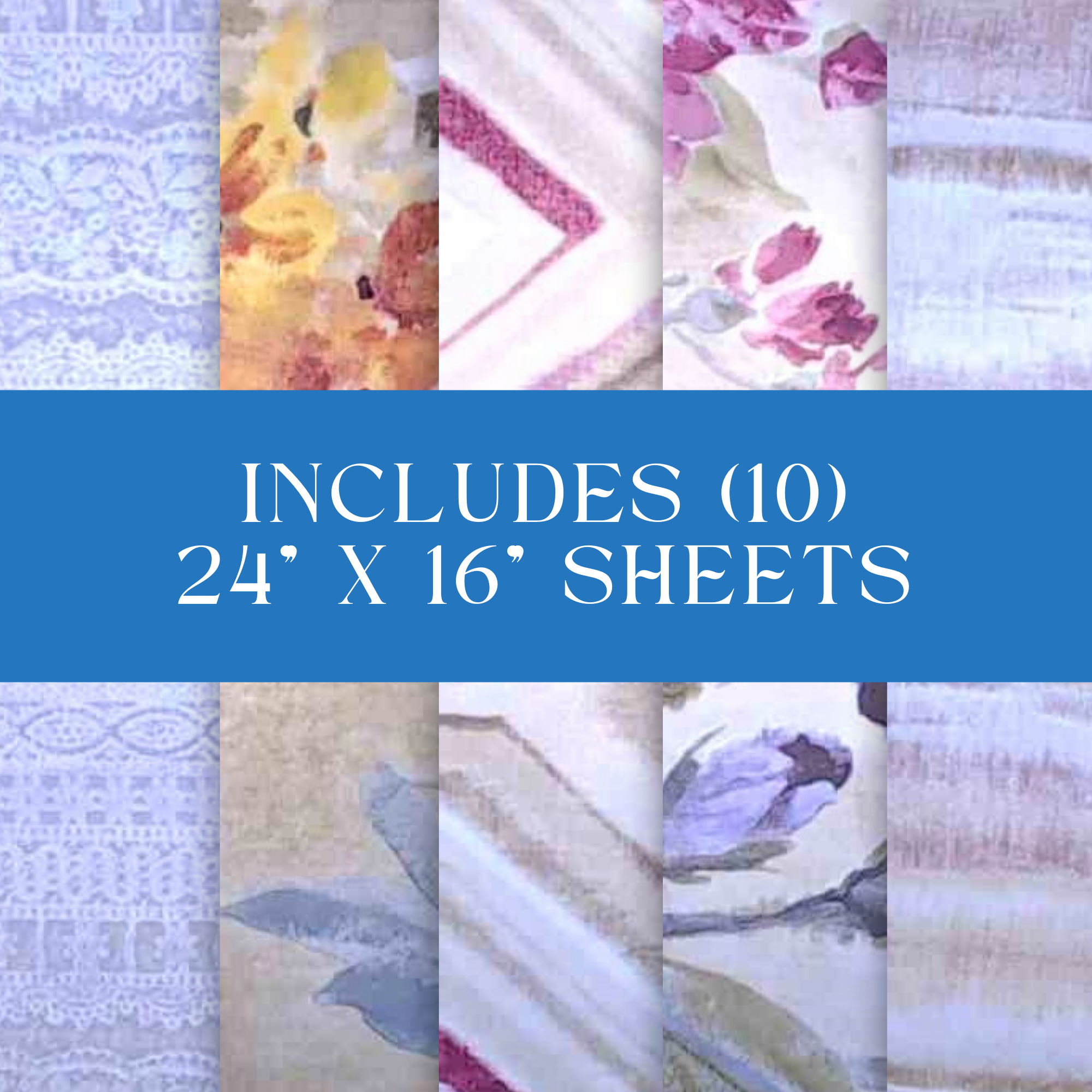 Stripes and Flowers, Unpasted Wallpaper Sample Sheets for Junk Journals, Mixed Media and Collage Art Projects