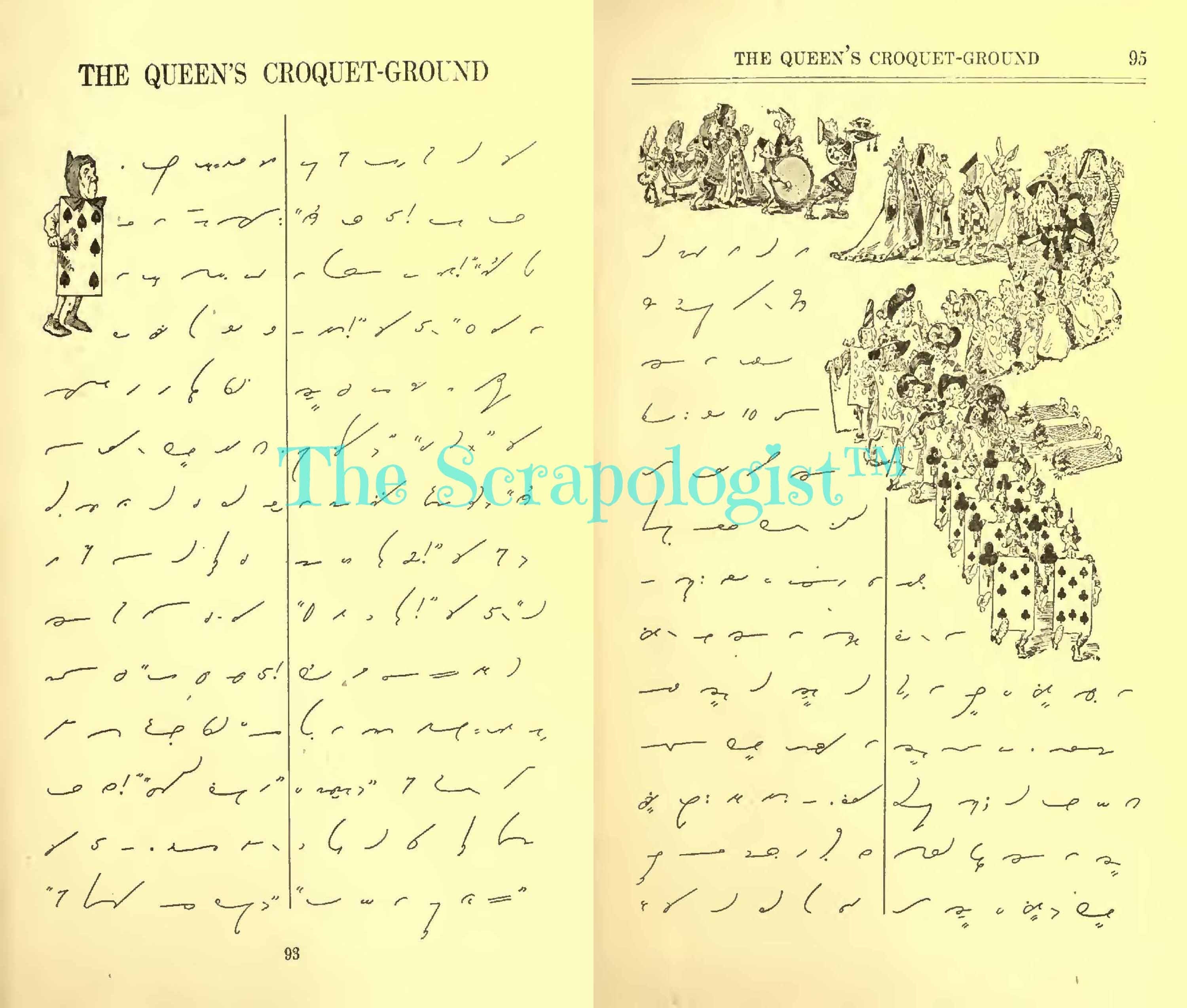 Alice’s Adventures in Shorthand, Alice in Wonderland, Printable Junk Journal Kit, Page Inserts | Digital Download